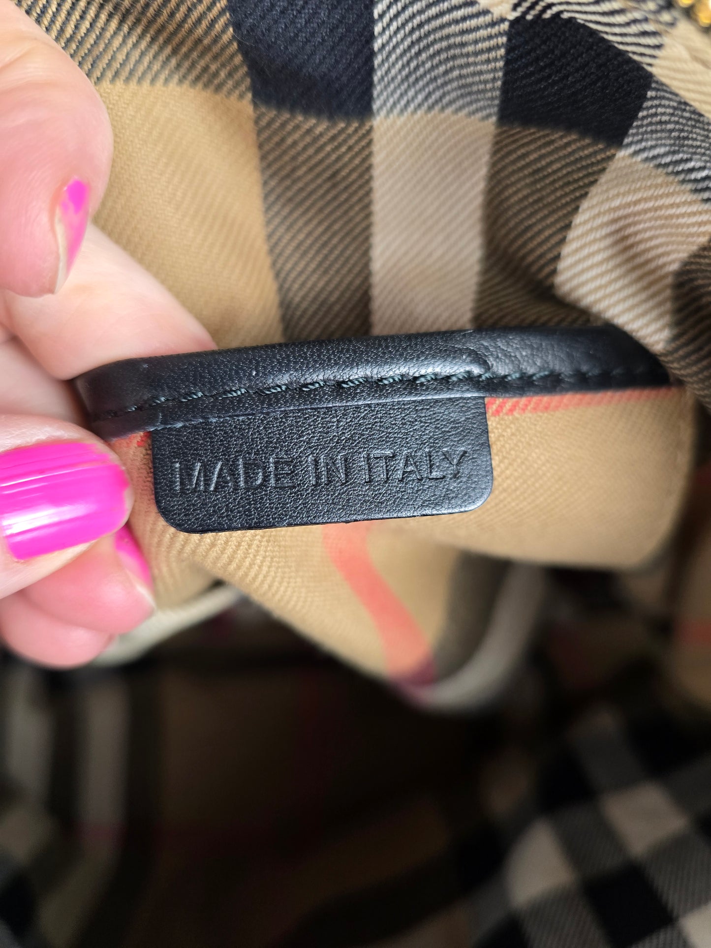 Burberry Black Calfskin with House Check Trim Salisbury Top Handle Bag