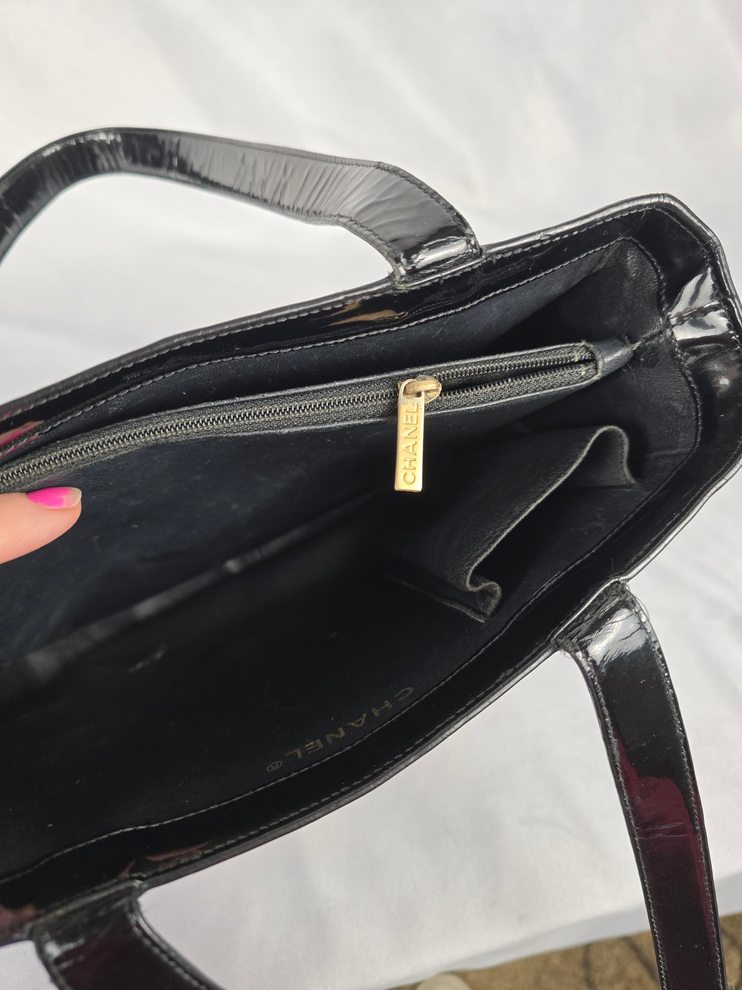 Chanel Black Patent LAX Tote