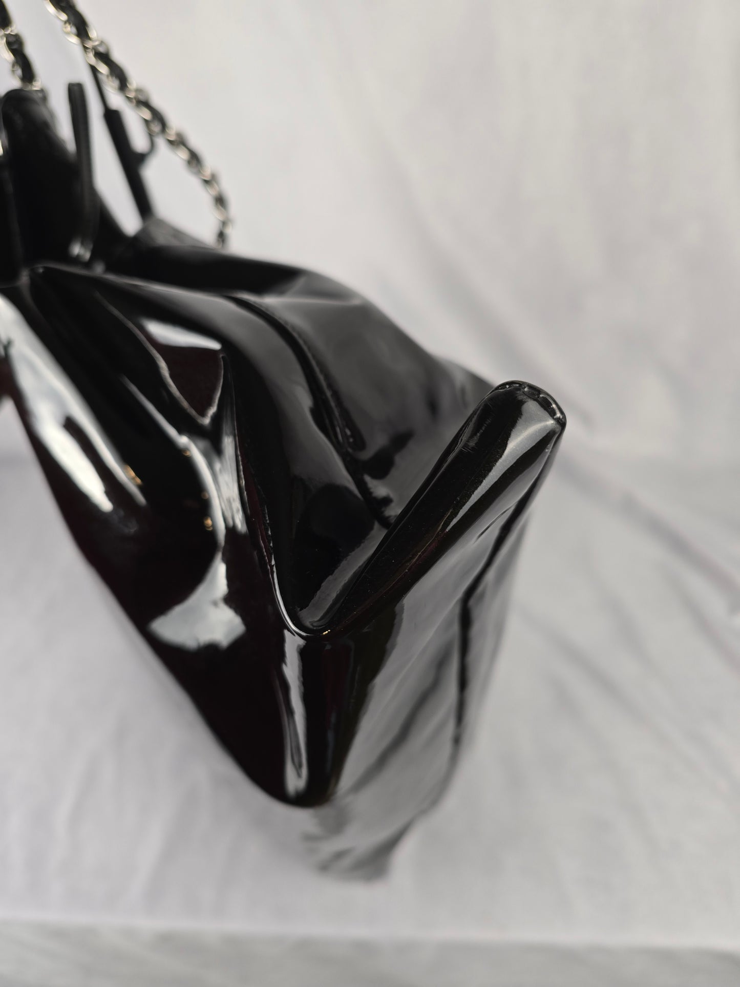 Chanel Black Patent Leather CC Tote