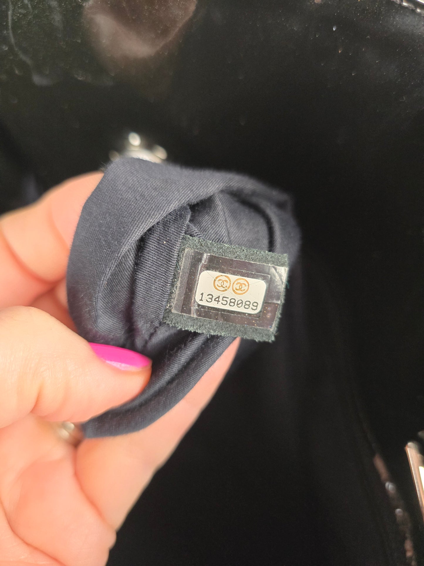 Chanel Black Patent Leather CC Tote