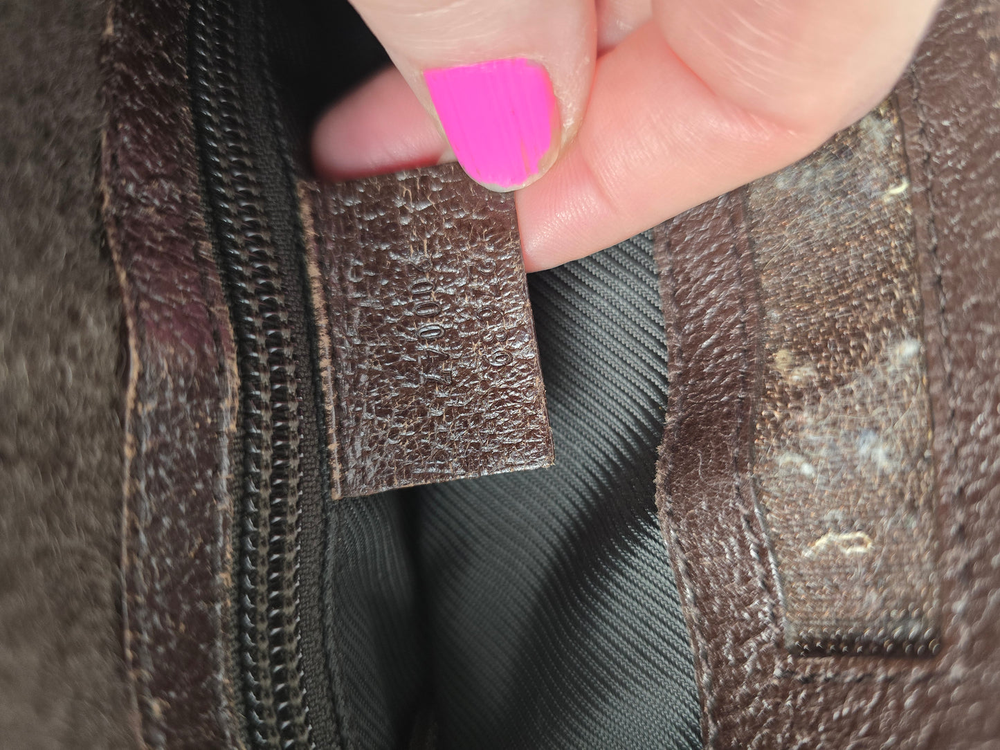 Gucci GG Canvas Crossbody Bag with Brown Leather Trim