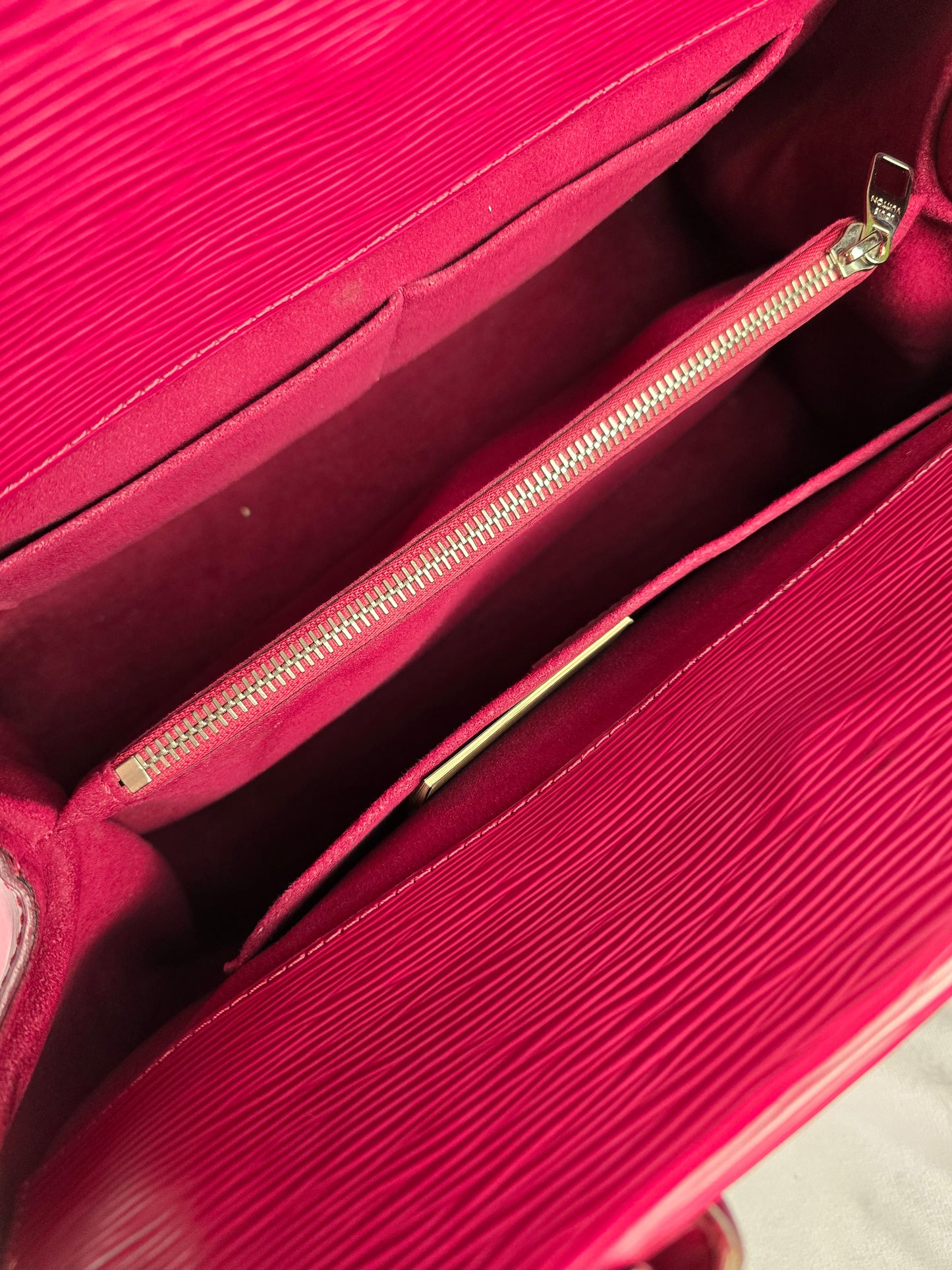 Louis Vuitton Epi Marly MM Two-Way Bag in Cranberry Leather