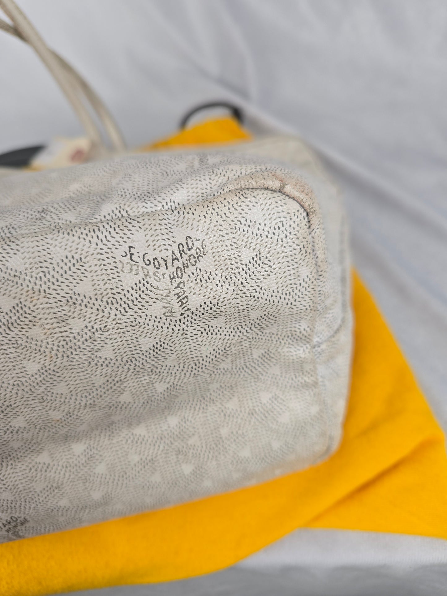 Goyard White Tote with mini