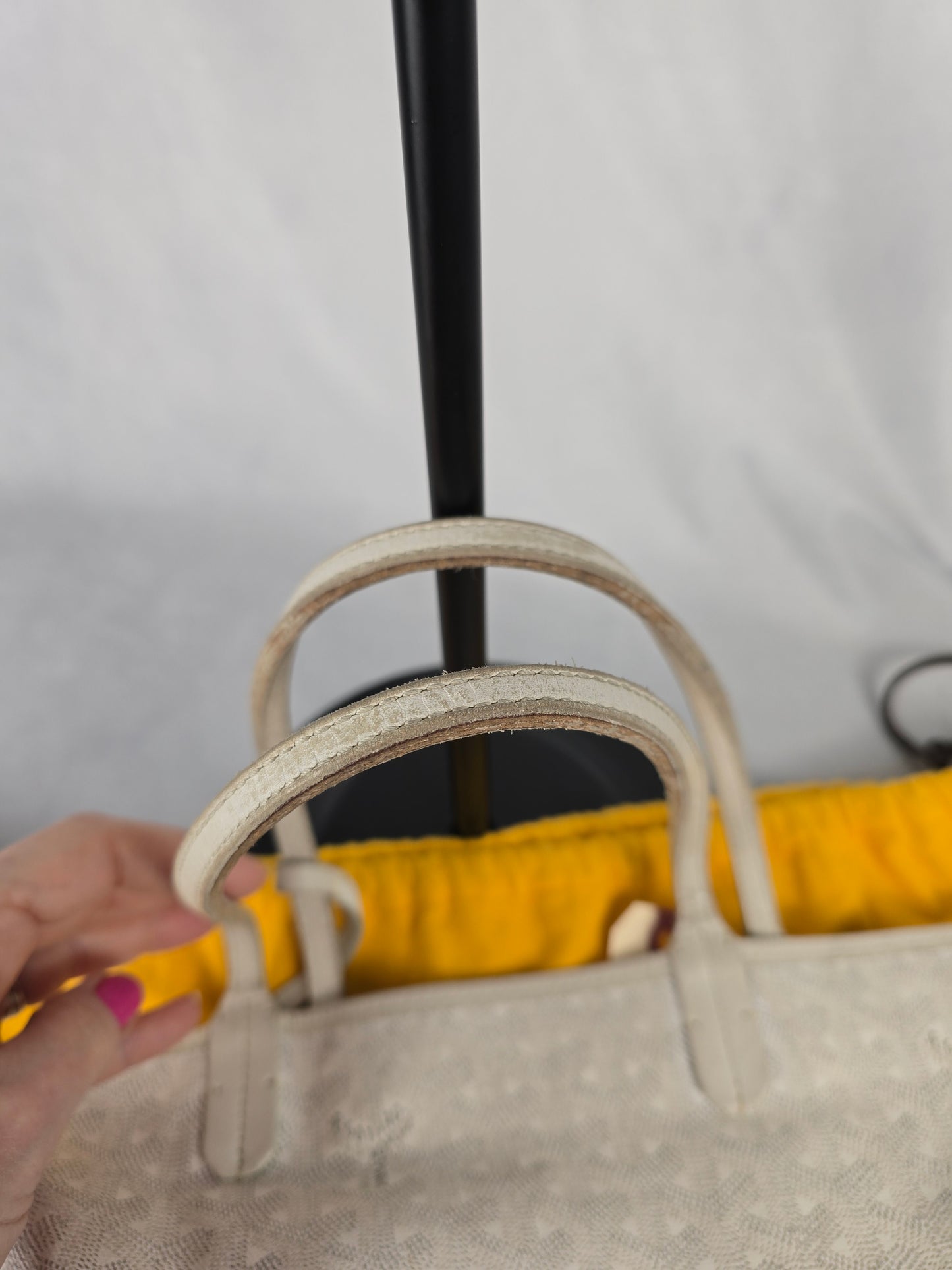 Goyard White Tote with mini