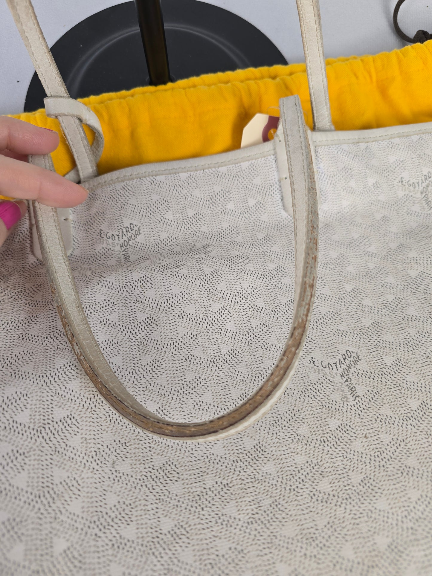 Goyard White Tote with mini