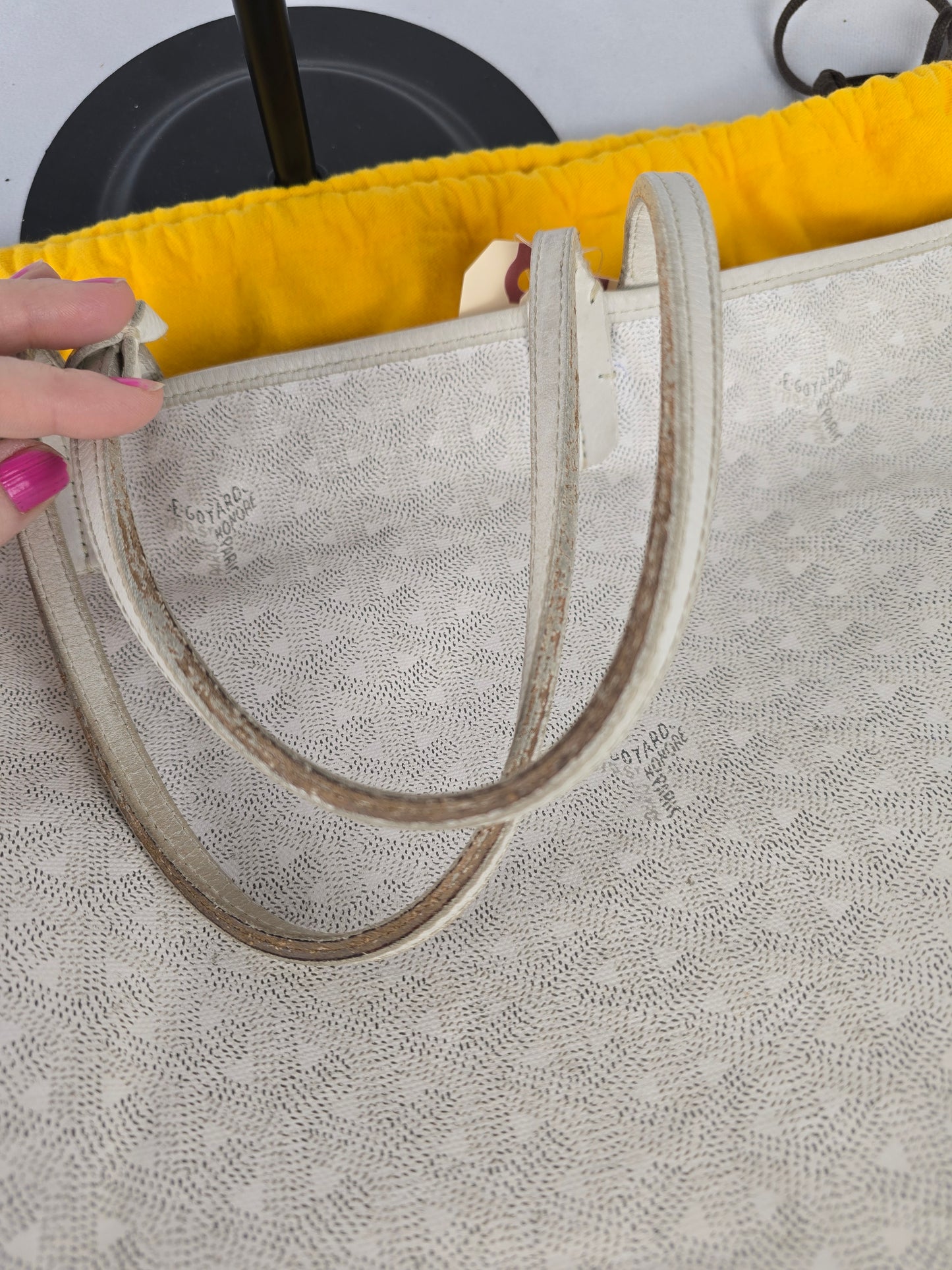 Goyard White Tote with mini