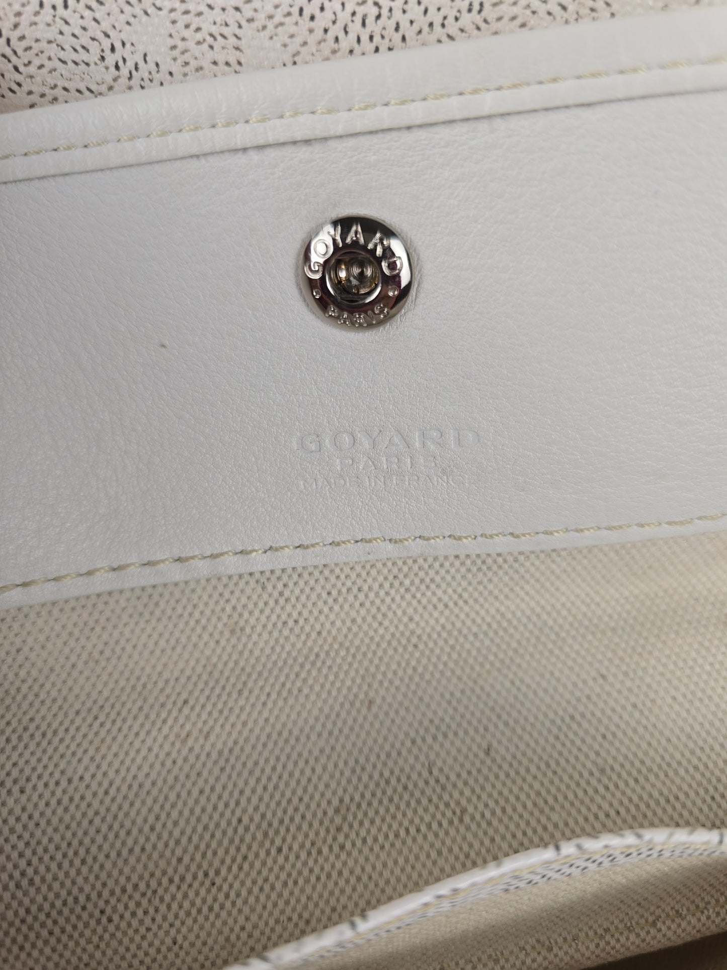 Goyard White Tote with mini