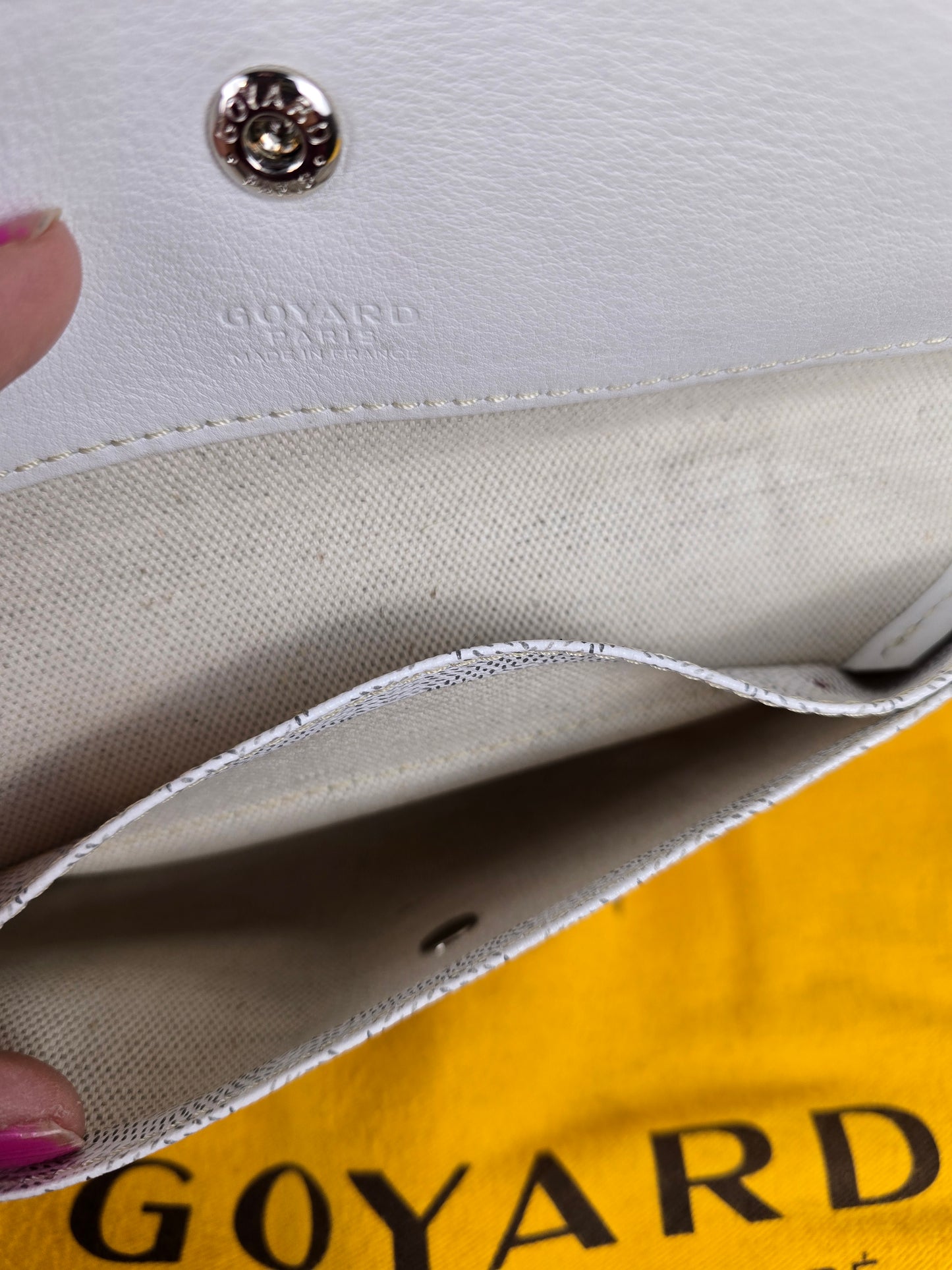 Goyard White Tote with mini