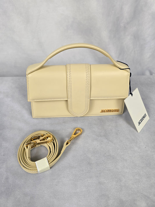 Jacquemus Le Grand Bambino Creme Leather Two-Way Bag NWT