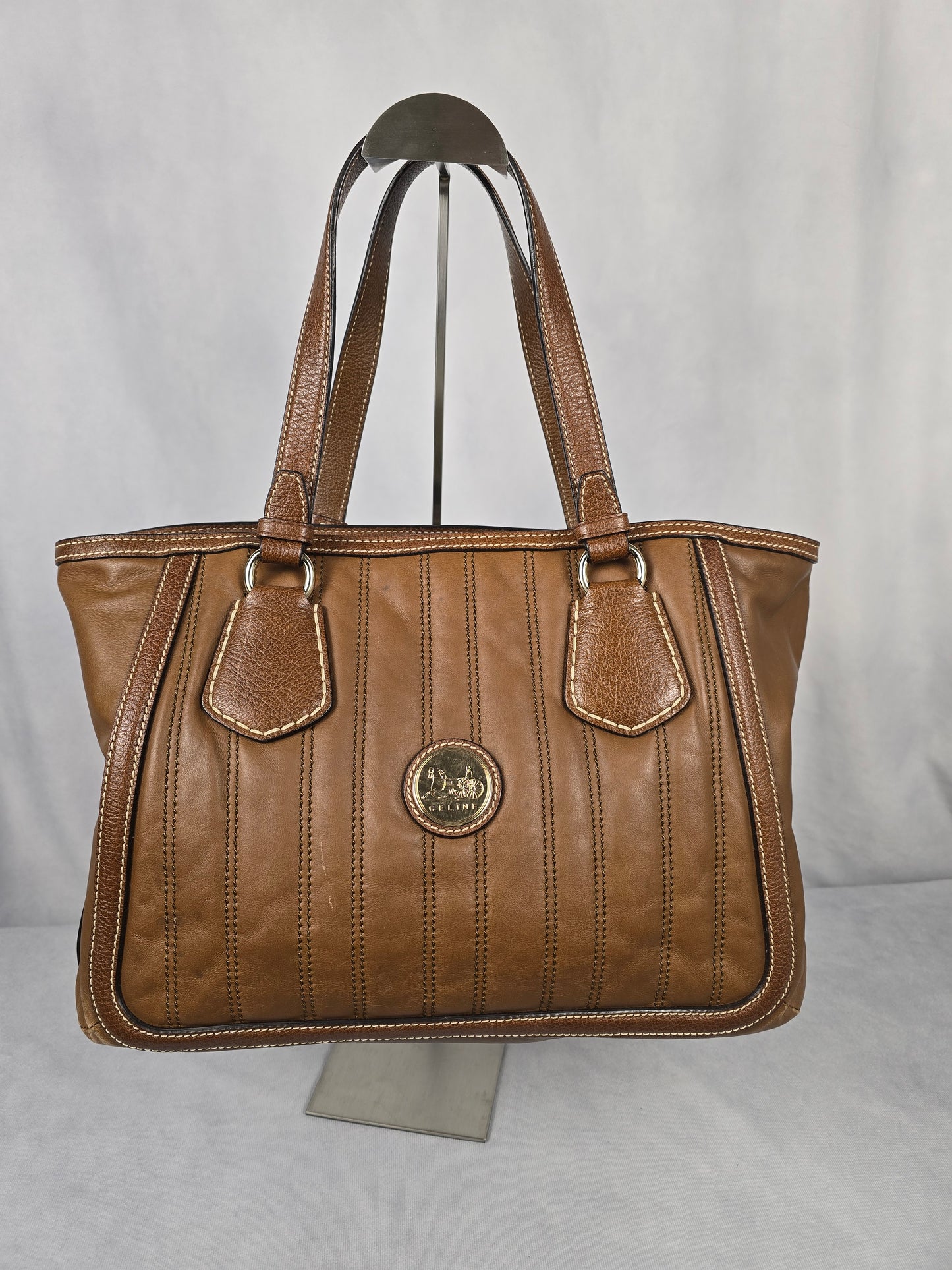 Celine Brown Leather Cabos Tote