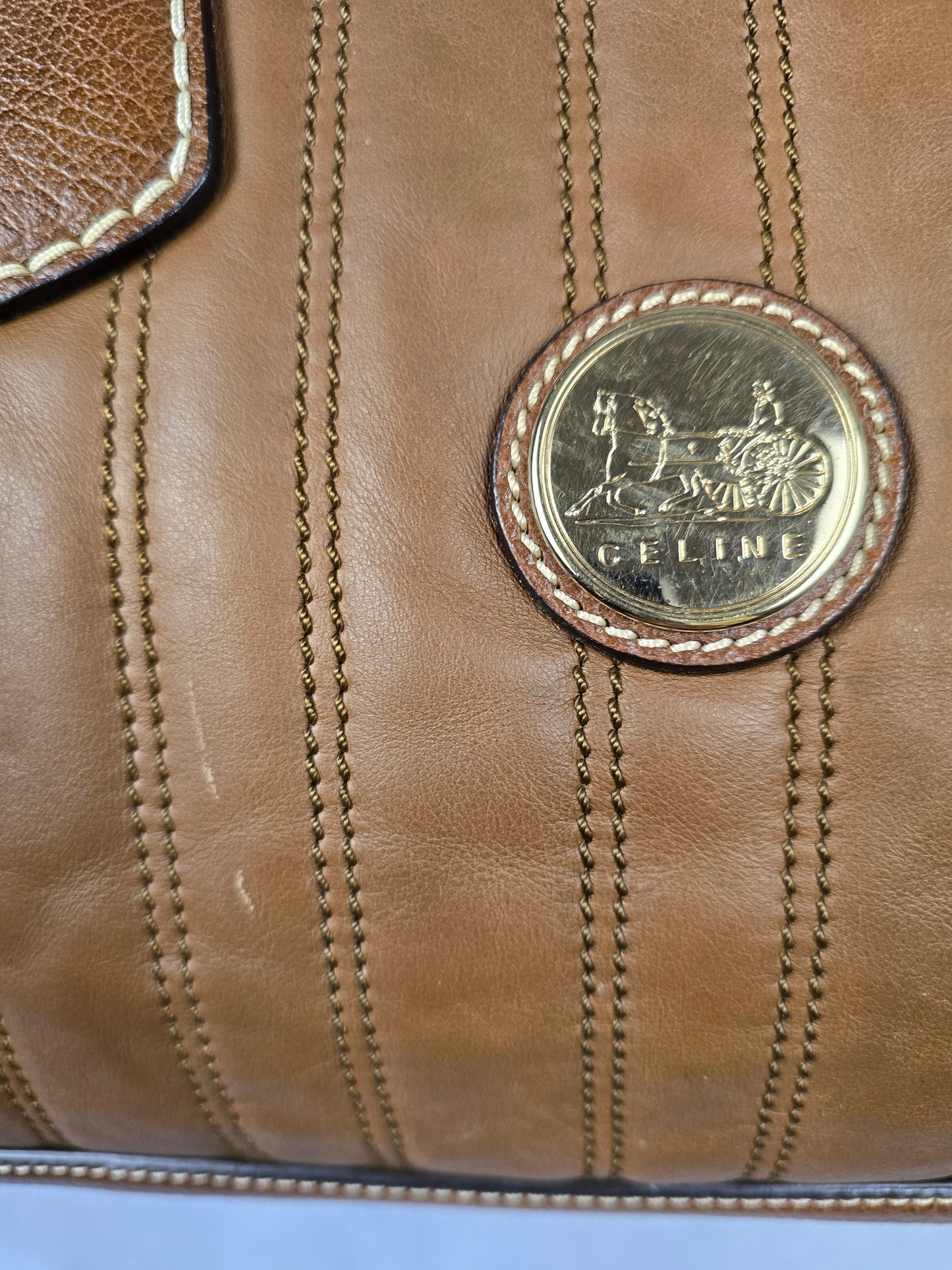 Celine Brown Leather Cabos Tote