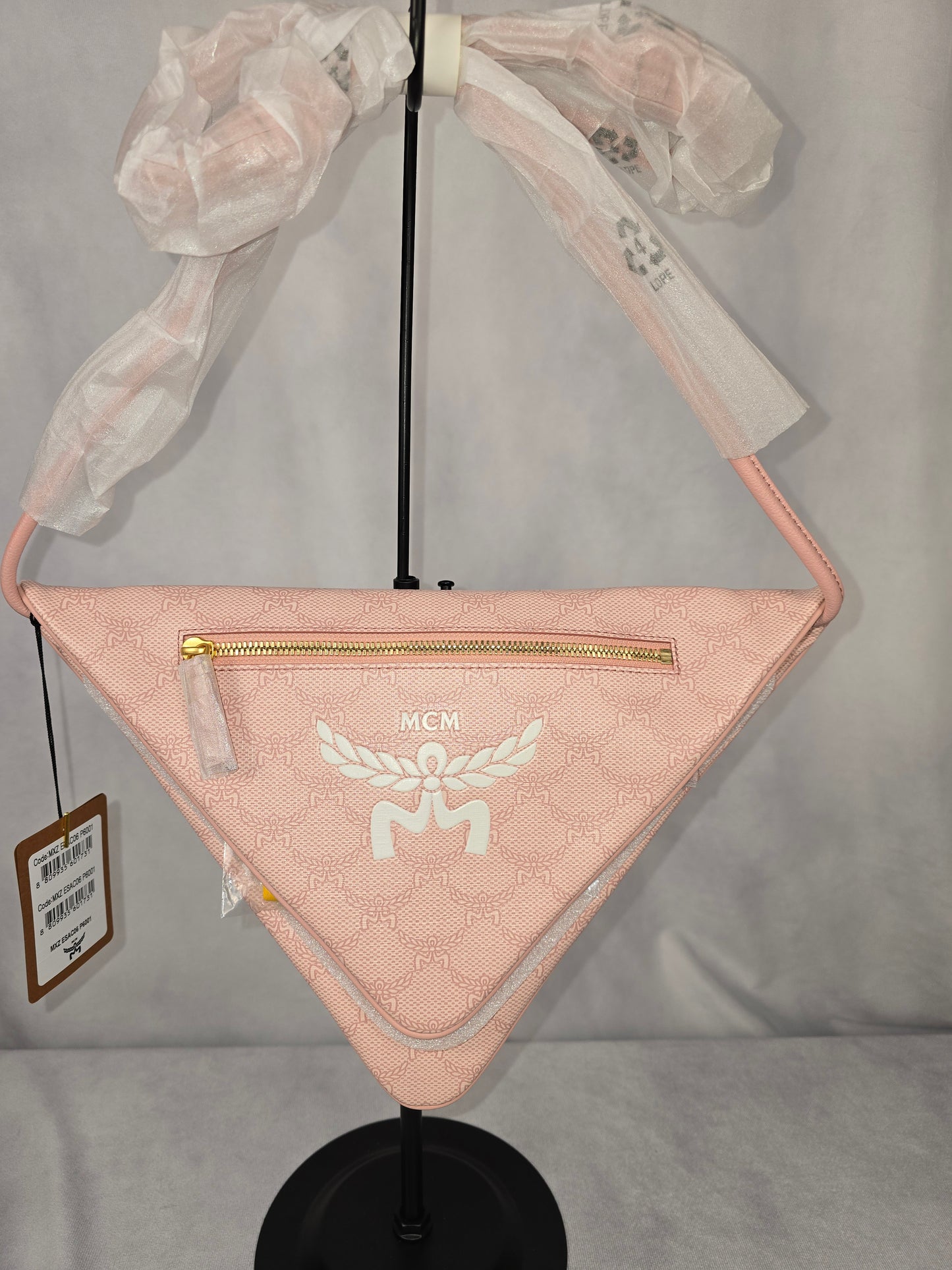 MCM Pink Himmel Triangle Shoulder Bag NWT