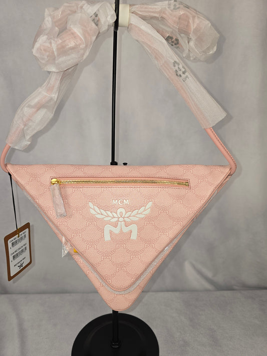 MCM Pink Himmel Triangle Shoulder Bag NWT