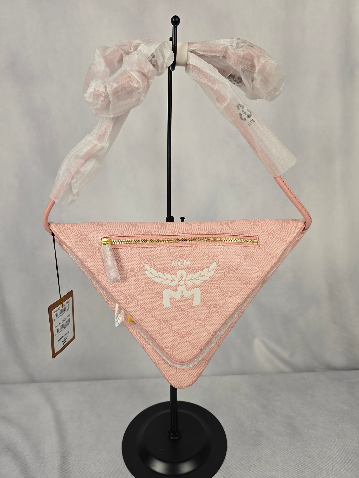 MCM Pink Himmel Triangle Shoulder Bag NWT