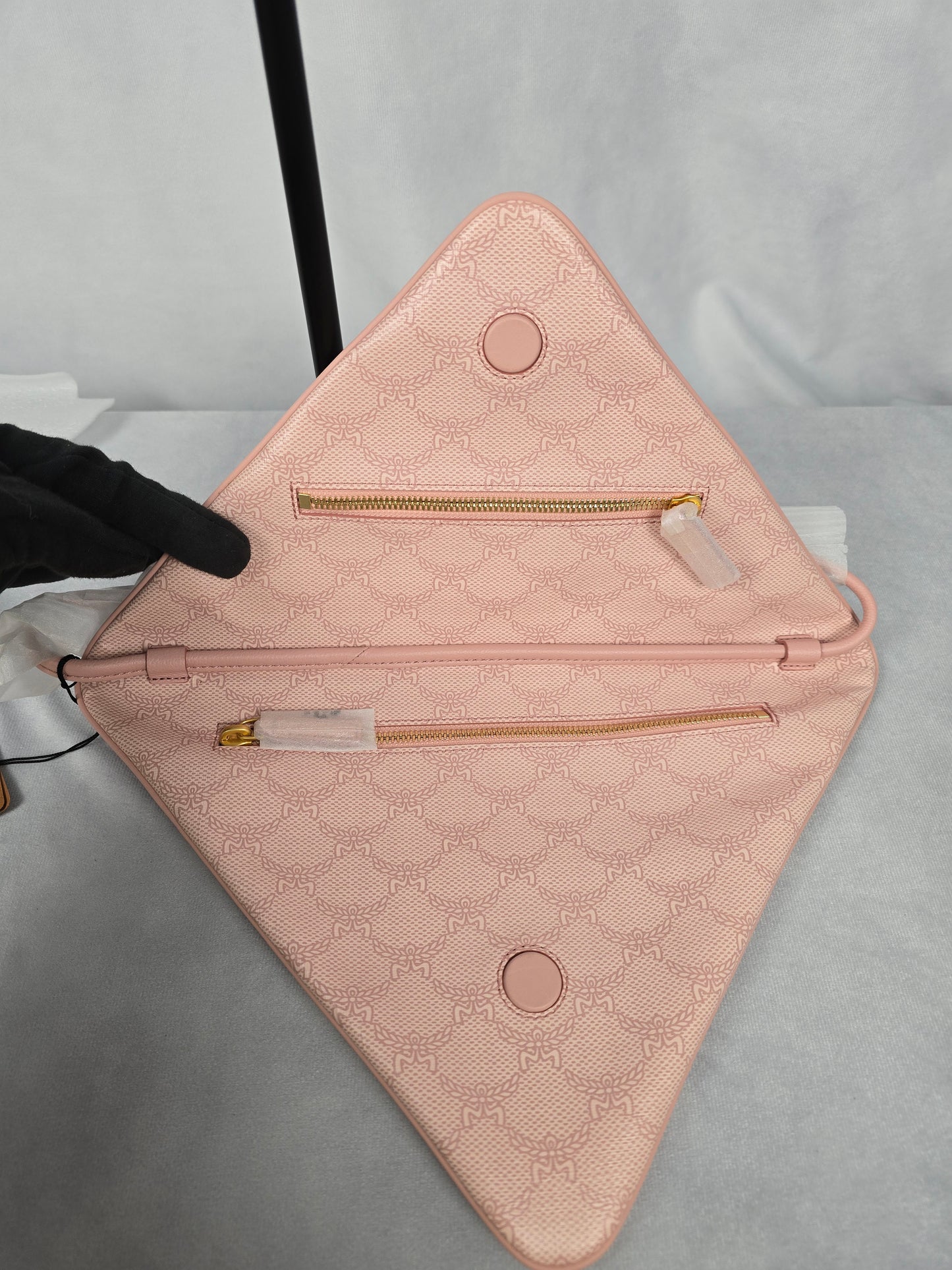 MCM Pink Himmel Triangle Shoulder Bag NWT