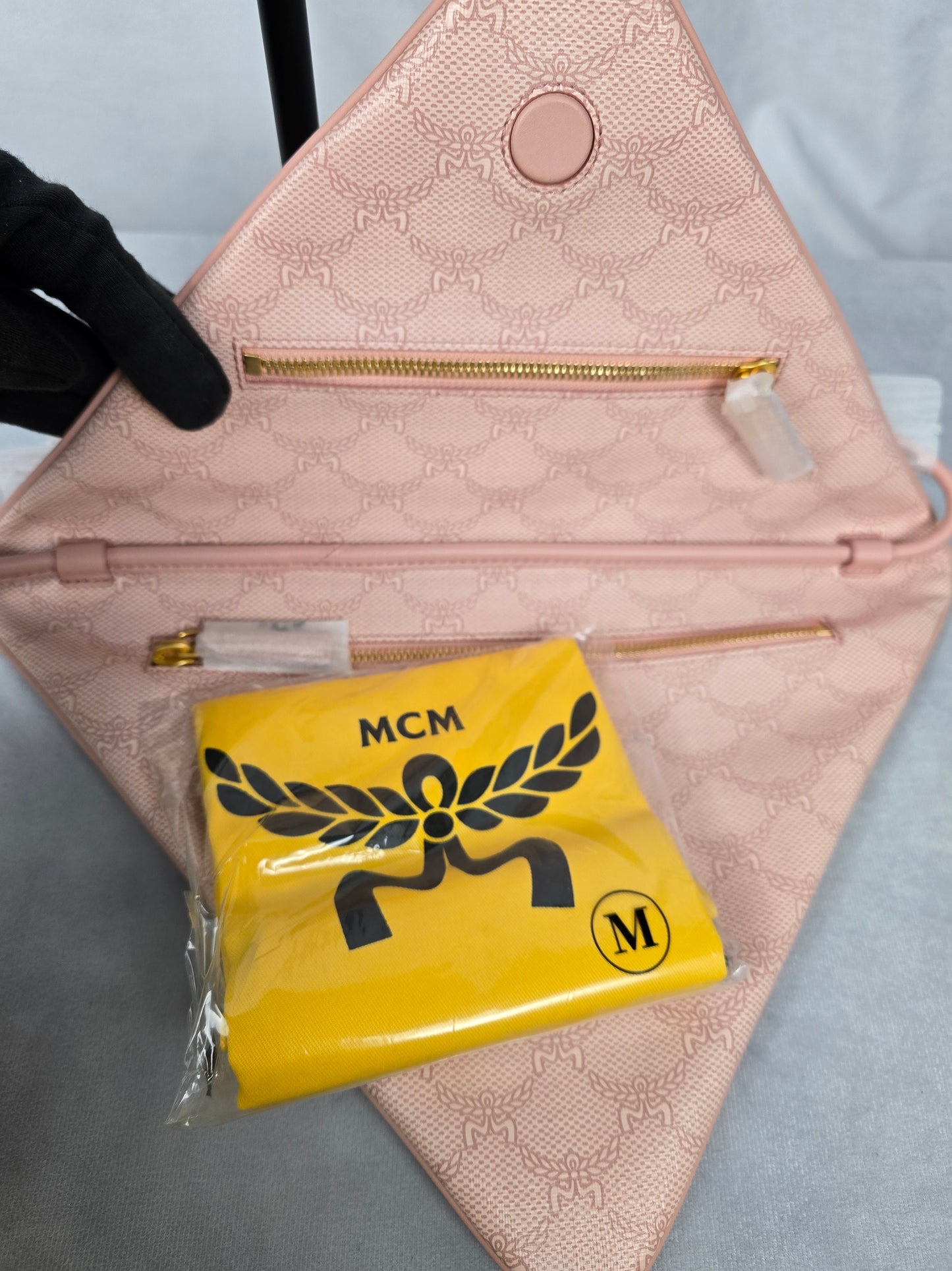 MCM Pink Himmel Triangle Shoulder Bag NWT