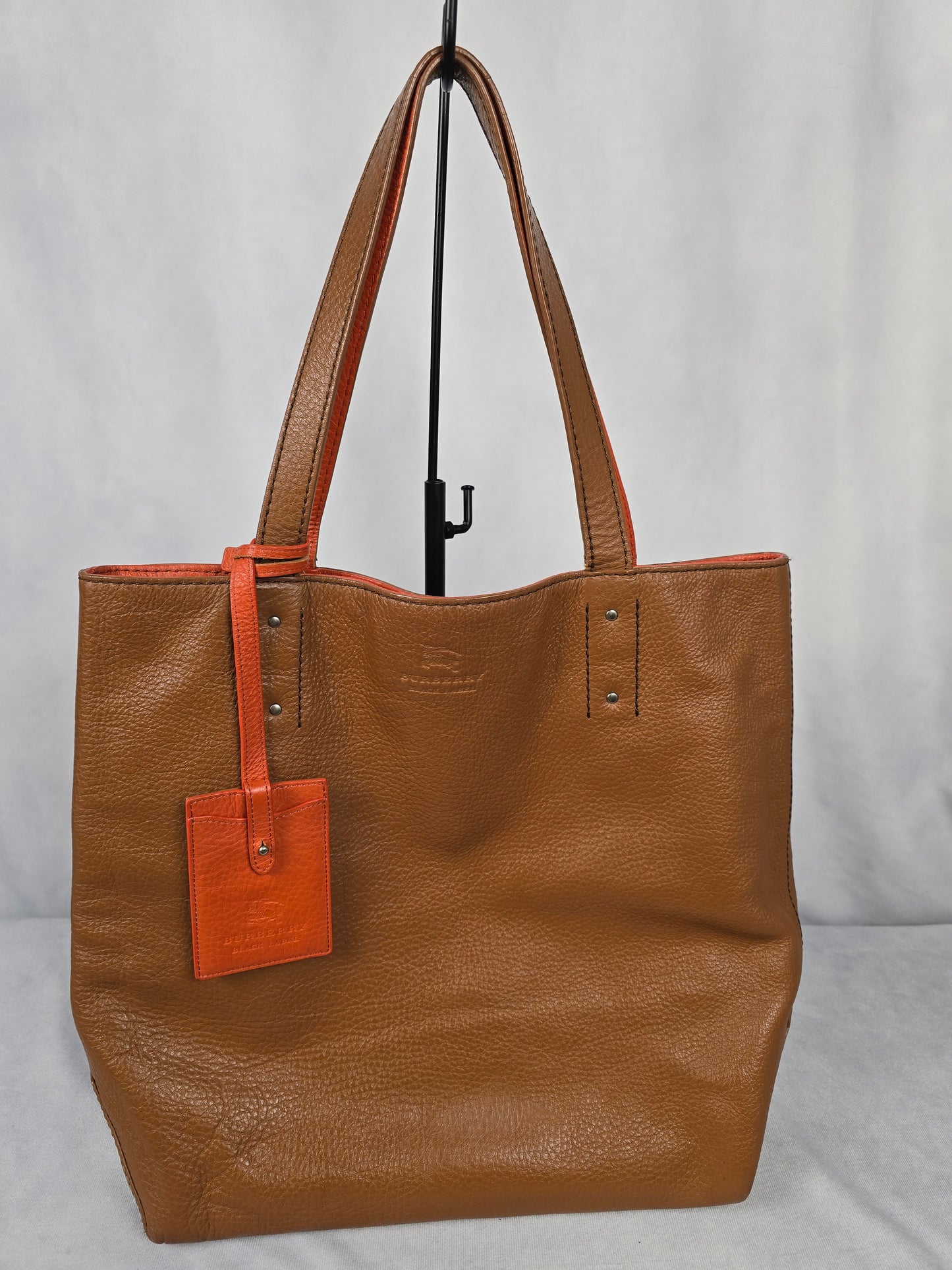 Burberry Reversible Brown/Orange Leather Tote