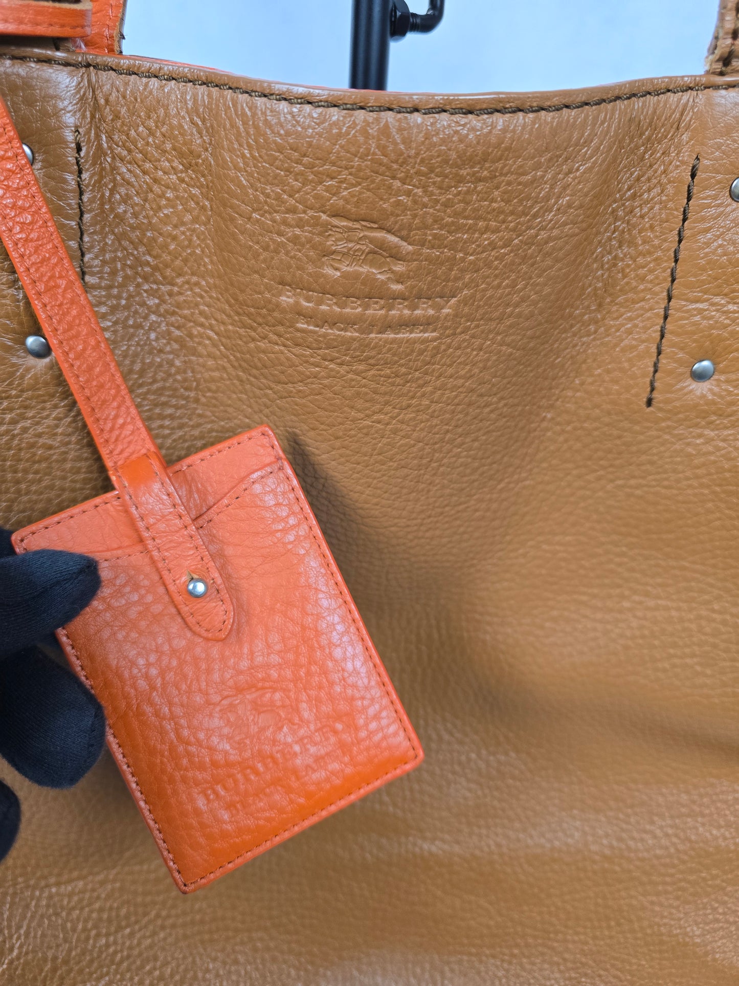 Burberry Reversible Brown/Orange Leather Tote