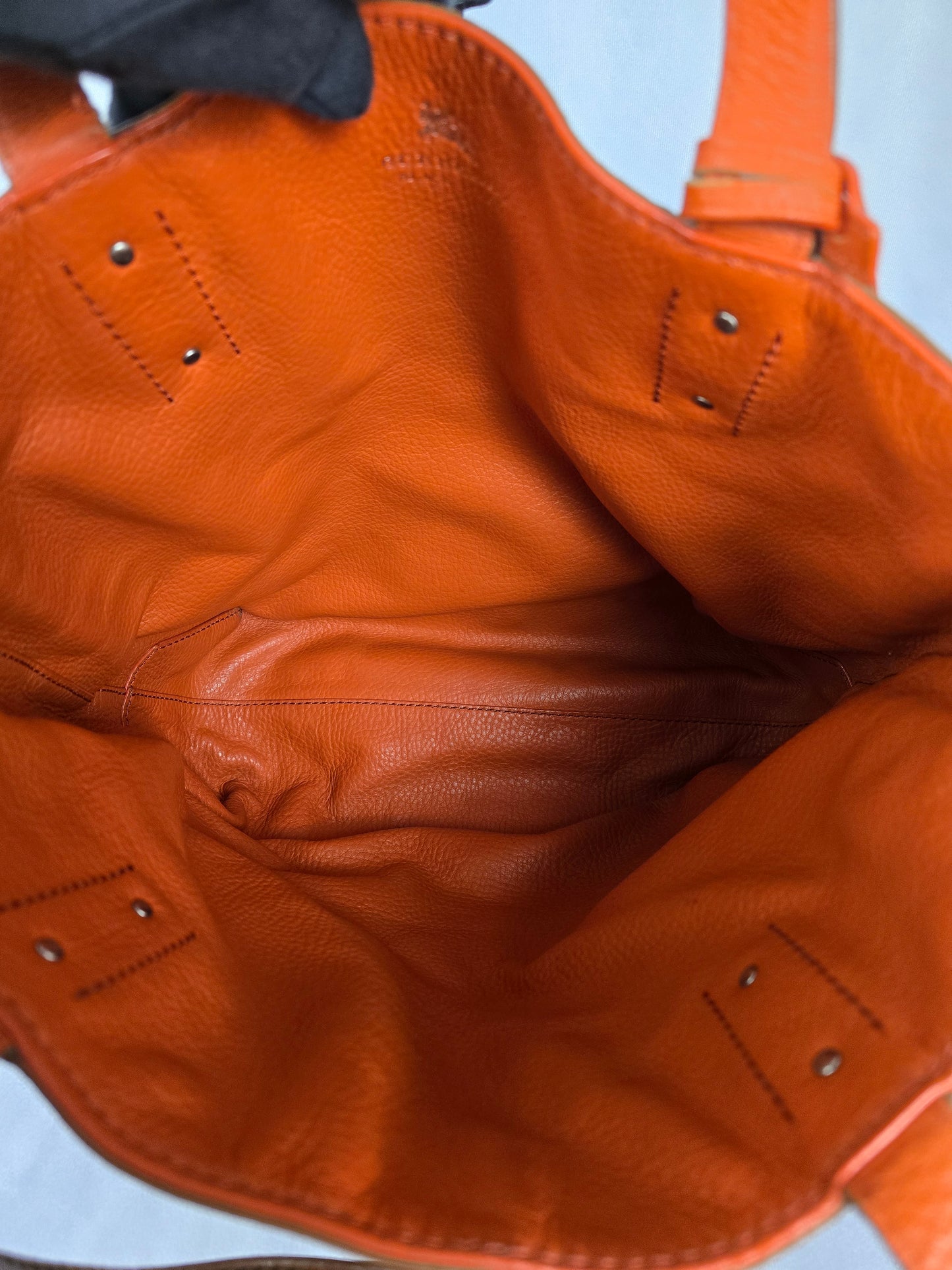 Burberry Reversible Brown/Orange Leather Tote