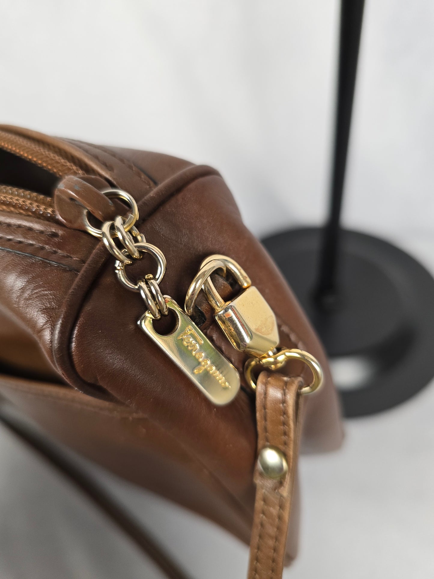 Ferragamo Brown Leather Shoulder Bag