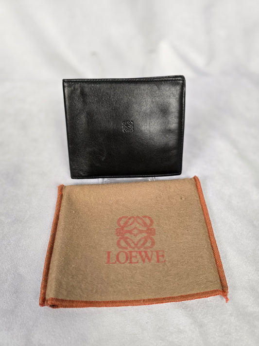 Loewe Tumbled Calfskin Leather Black Mens Wallet