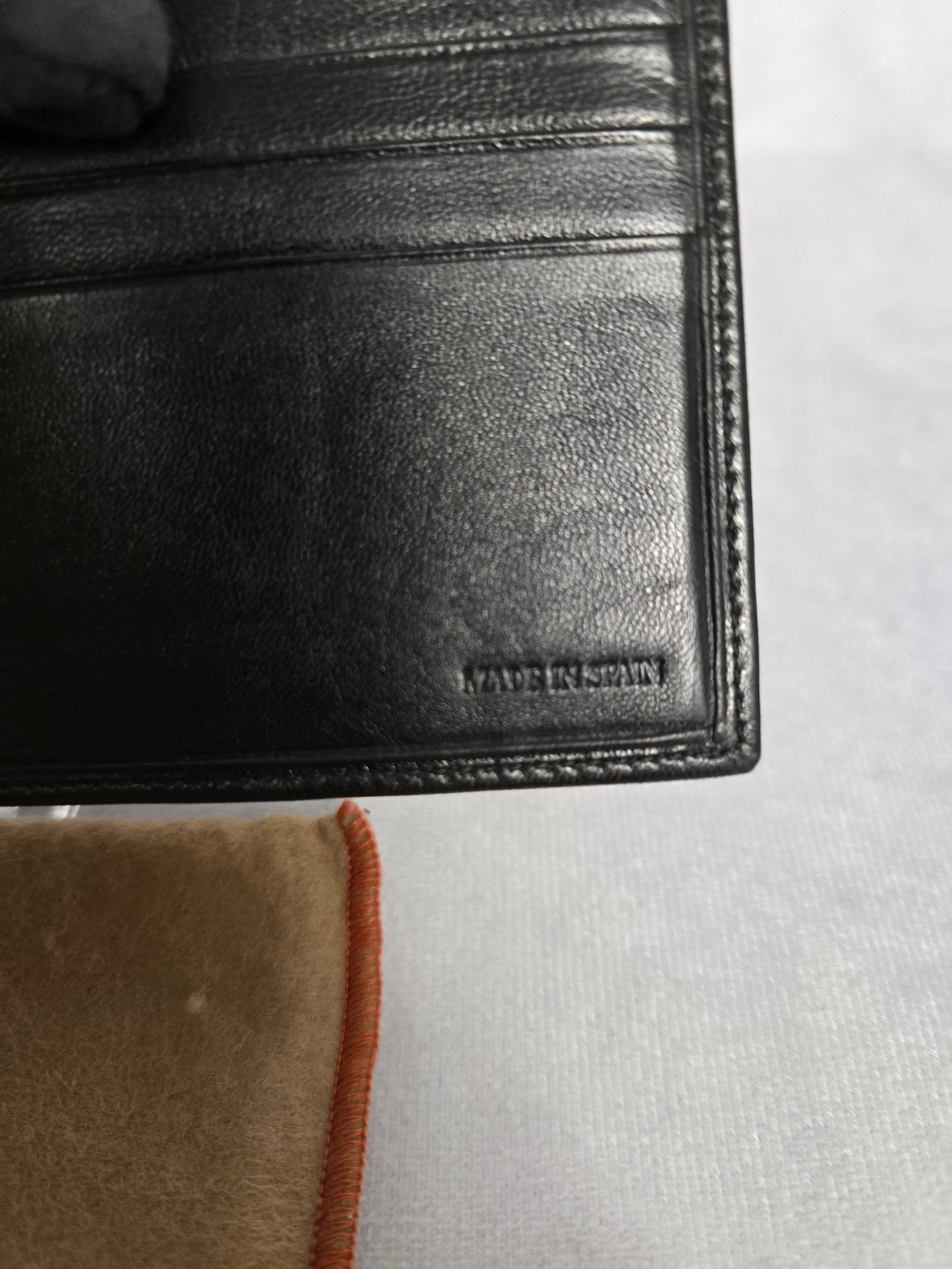 Loewe Tumbled Calfskin Leather Black Mens Wallet