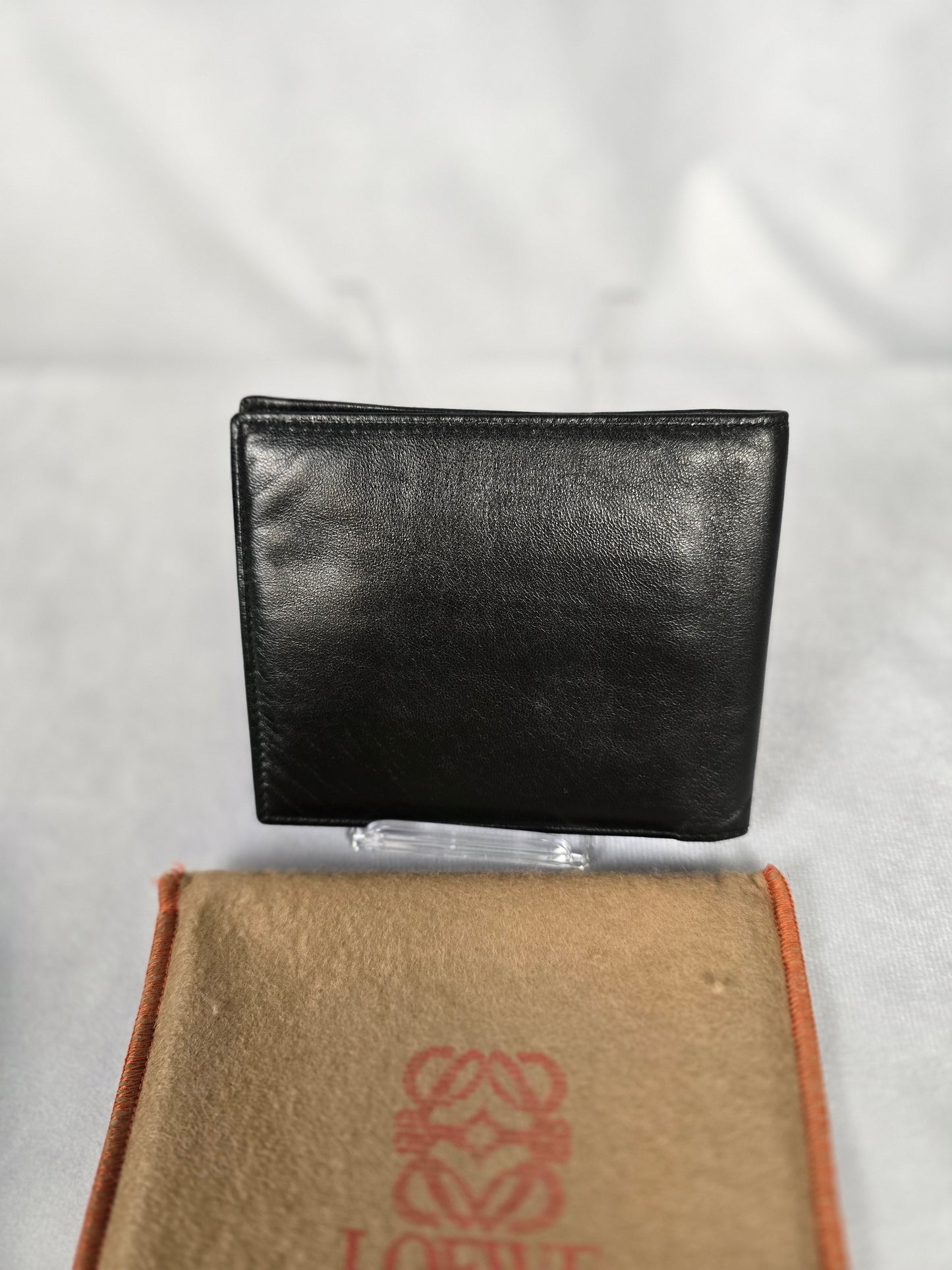 Loewe Tumbled Calfskin Leather Black Mens Wallet