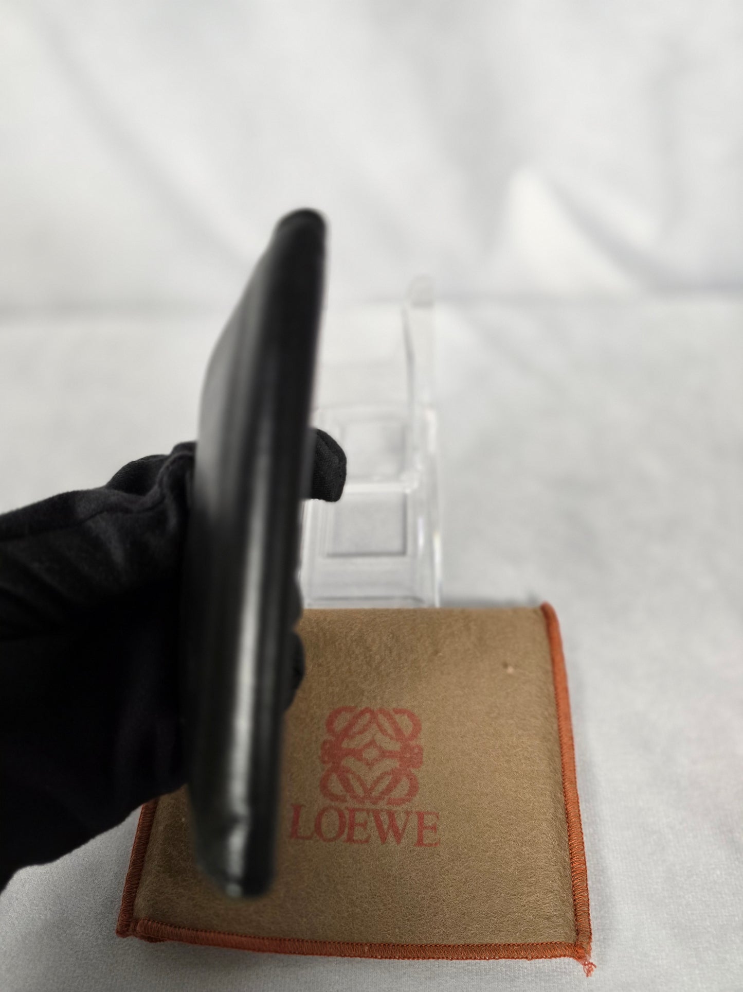 Loewe Tumbled Calfskin Leather Black Mens Wallet