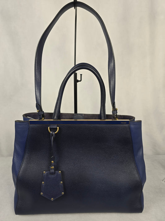 Fendi 2Jours Elite Tote Bag in Two-Tone Blue