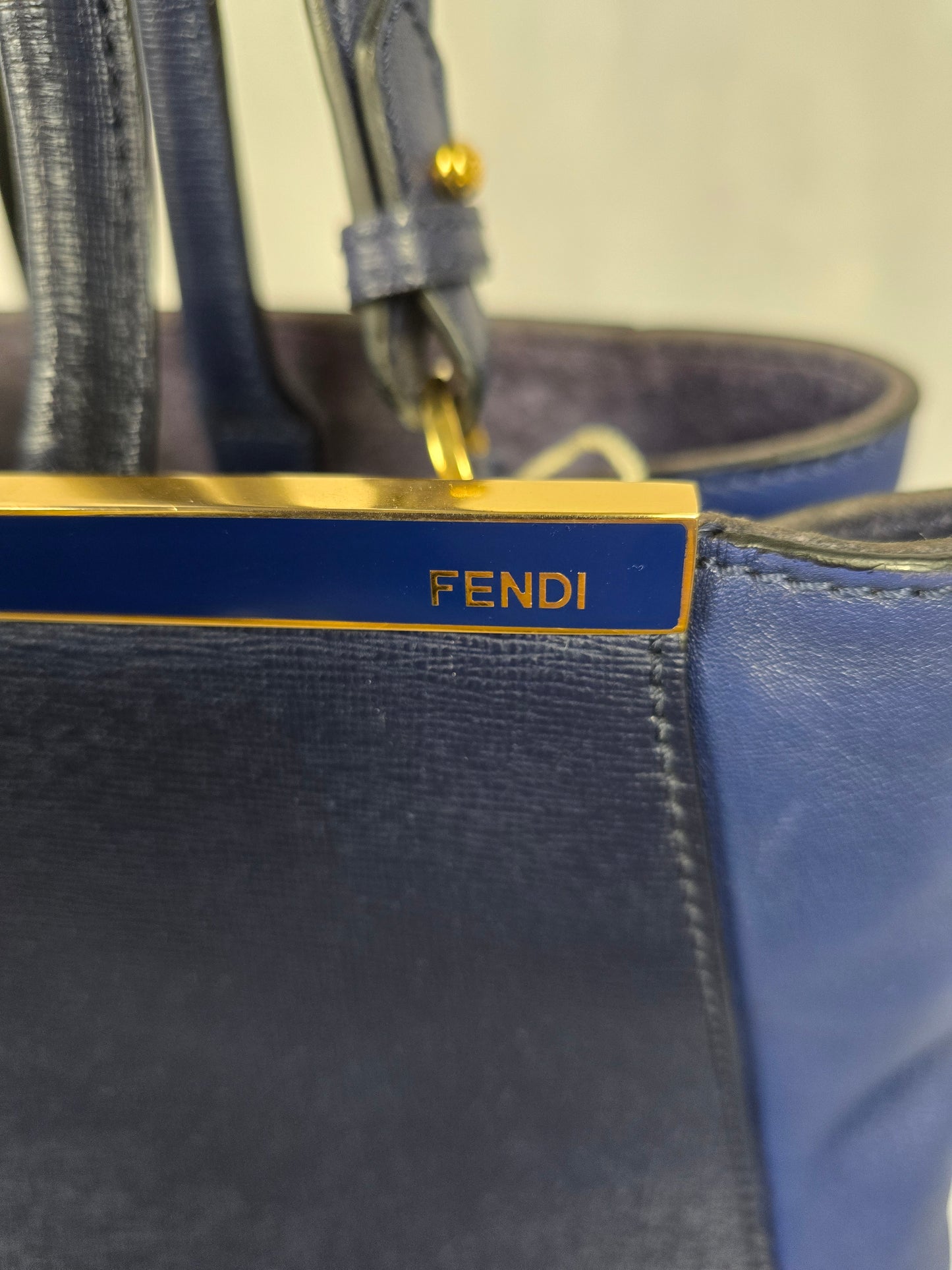 Fendi 2Jours Elite Tote Bag in Two-Tone Blue