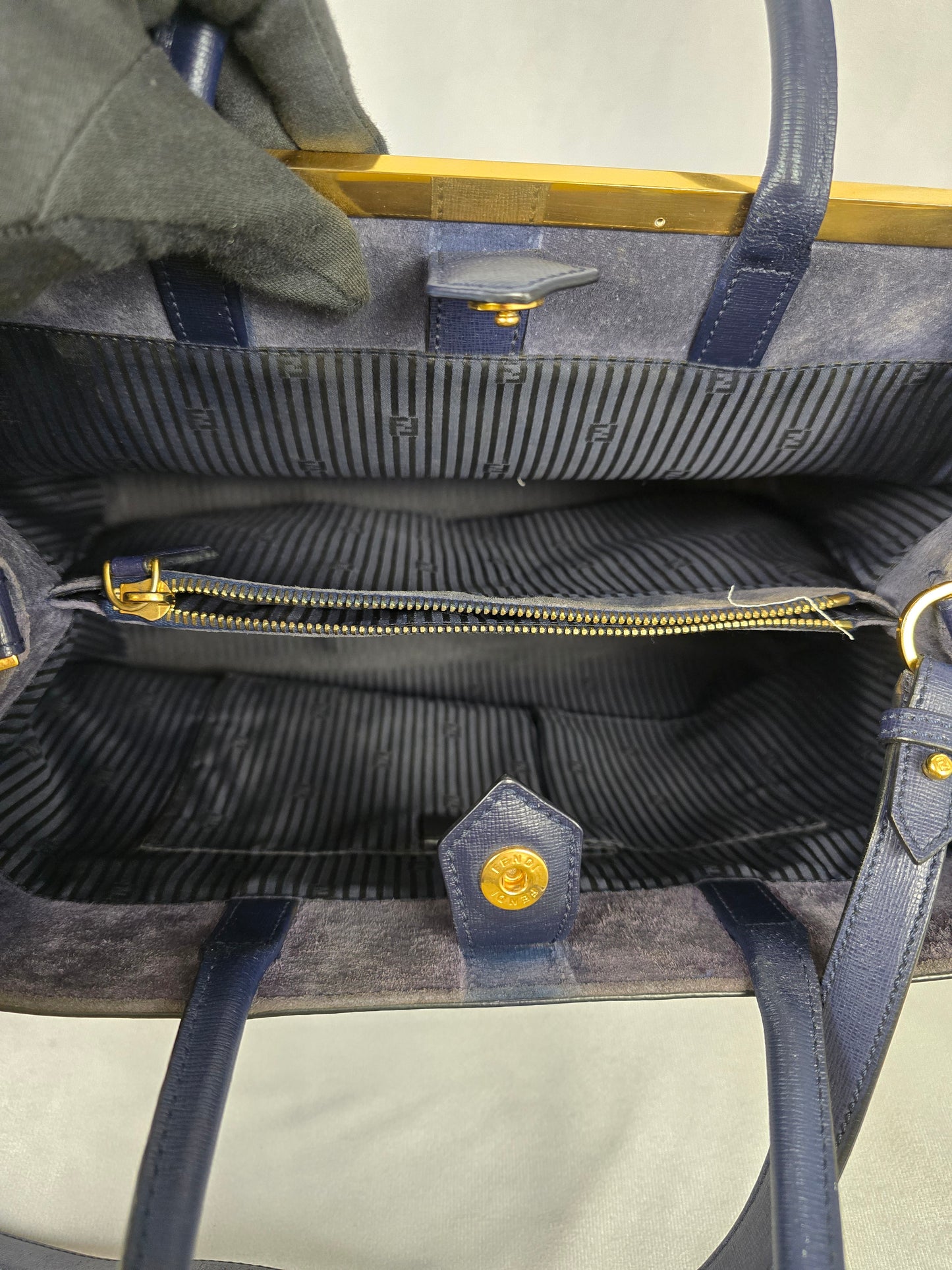 Fendi 2Jours Elite Tote Bag in Two-Tone Blue