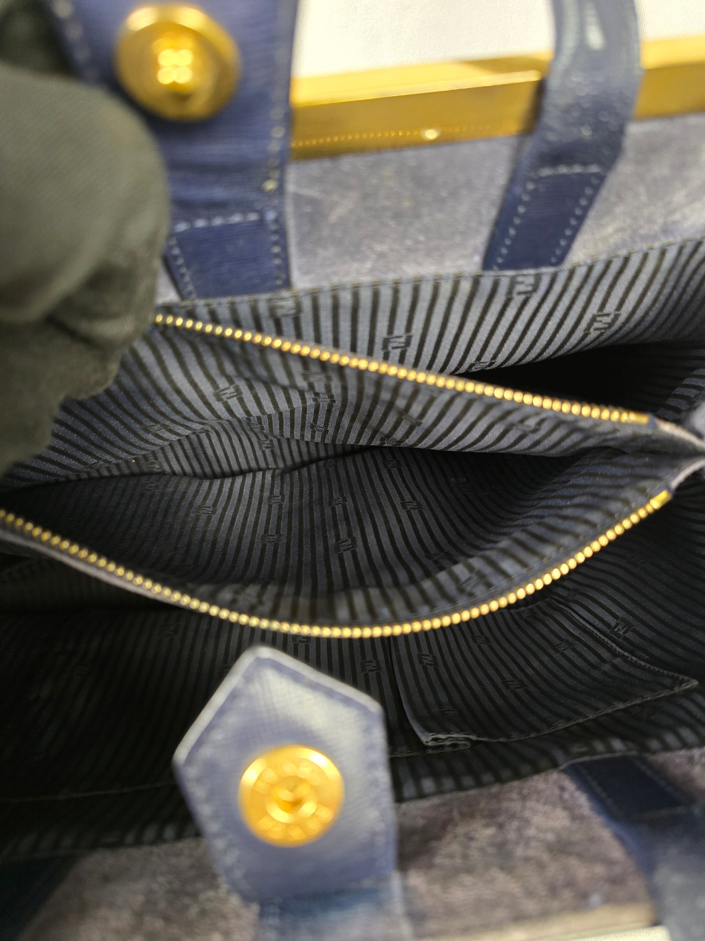 Fendi 2Jours Elite Tote Bag in Two-Tone Blue