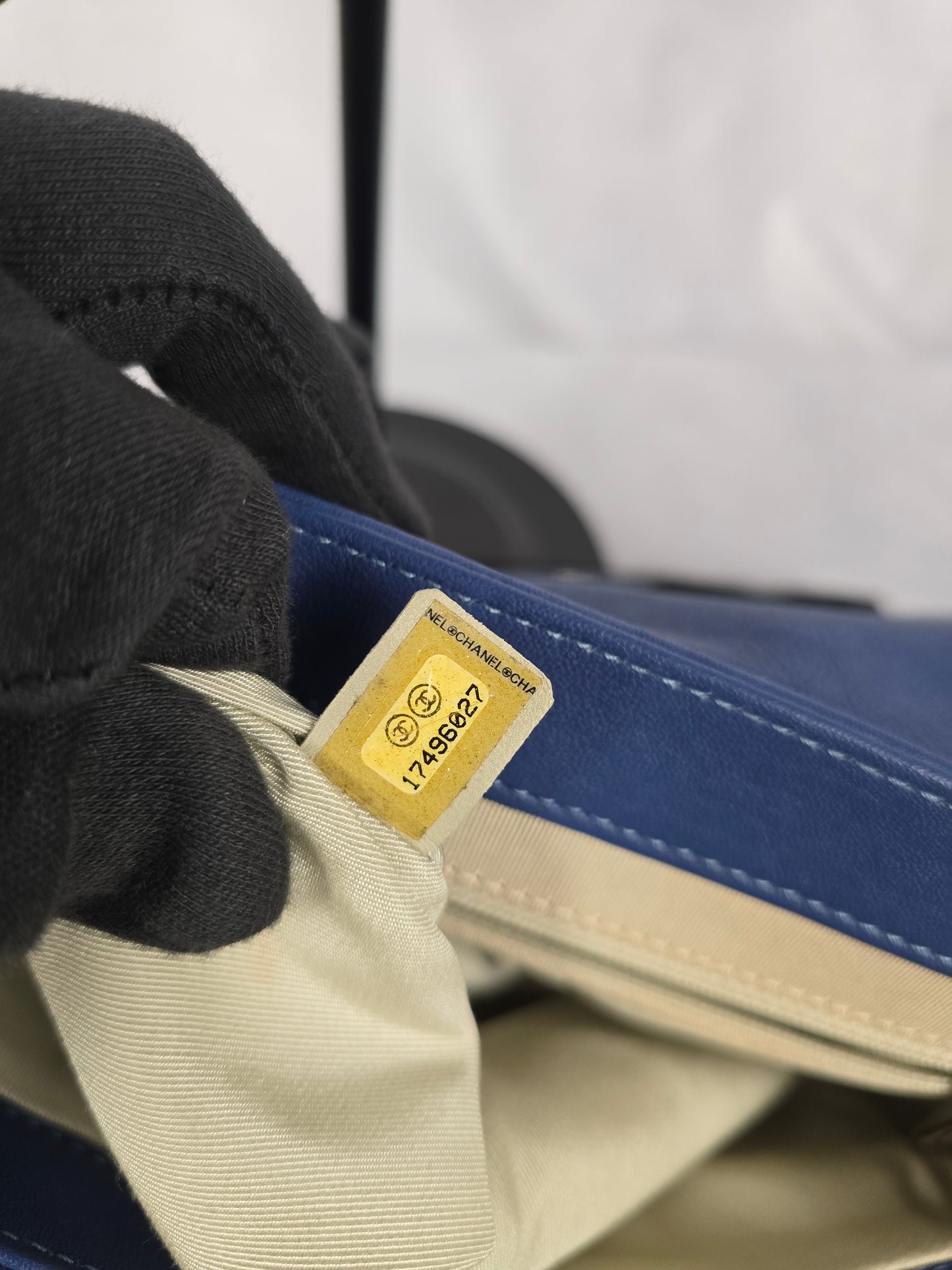 Chanel Blue Lambskin Chain Around Flap Bag