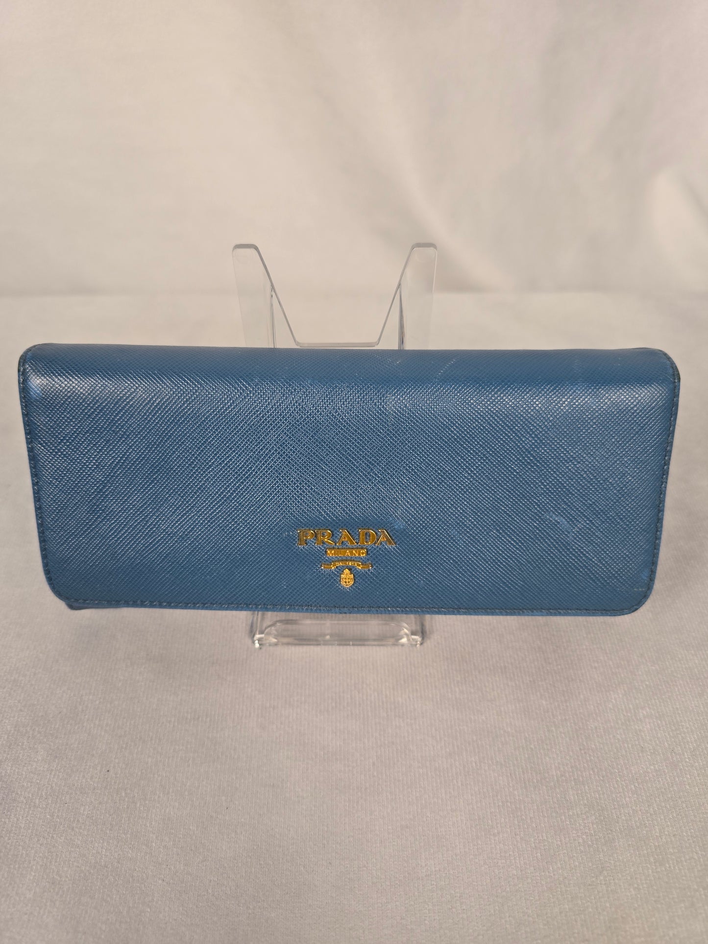 Prada Cobalto Blue Leather Long Wallet