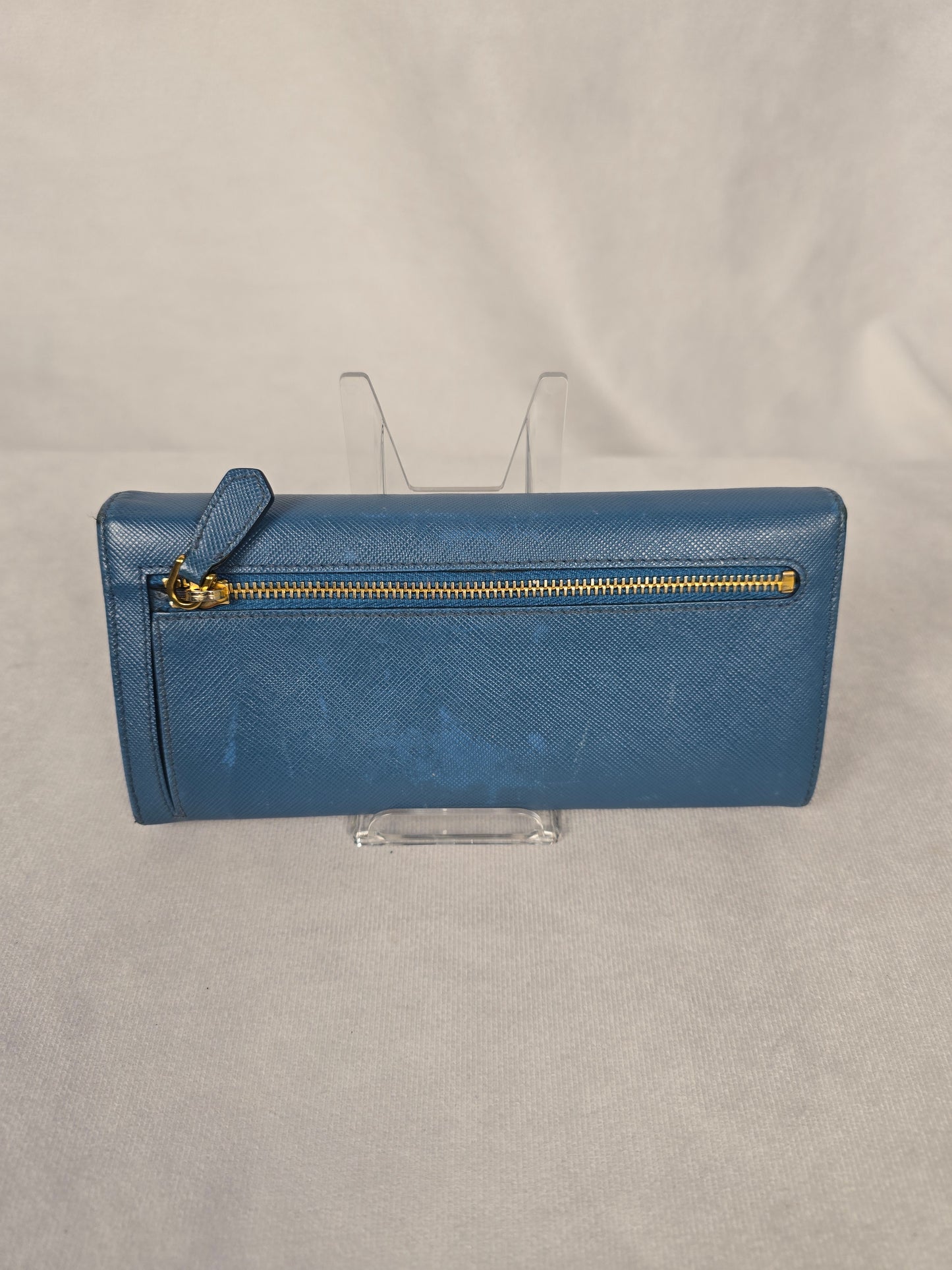 Prada Cobalto Blue Leather Long Wallet