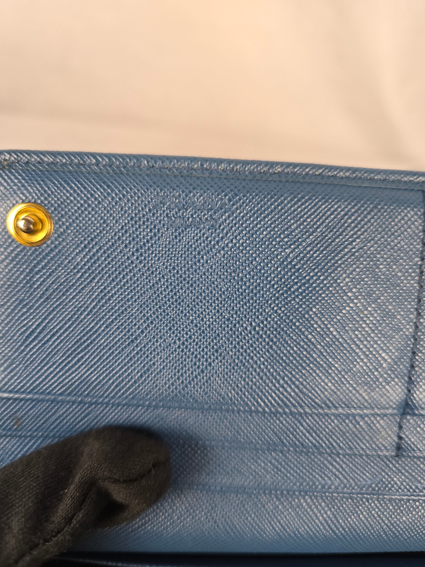 Prada Cobalto Blue Leather Long Wallet