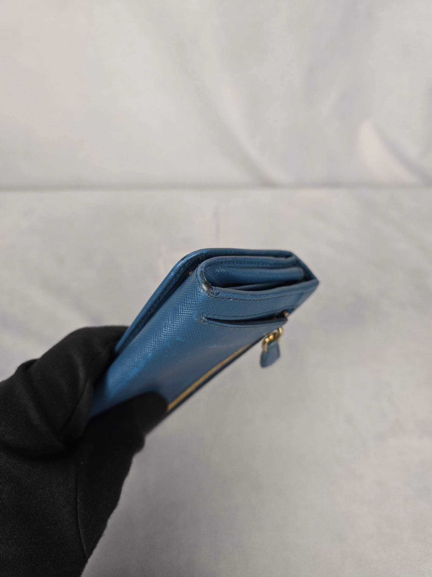 Prada Cobalto Blue Leather Long Wallet