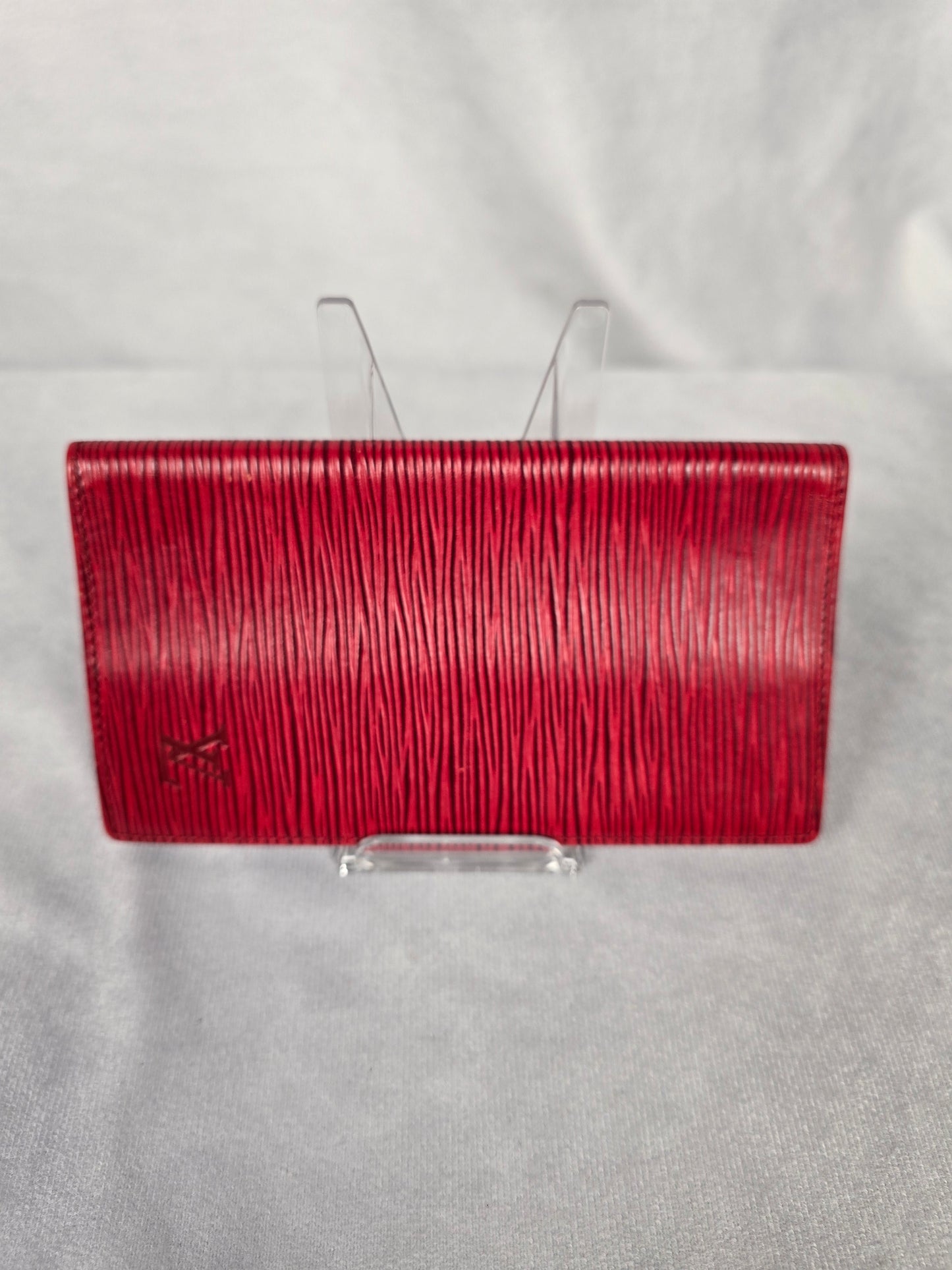 Louis Vuitton Chequier Checkbook Wallet in Red Epi Leather