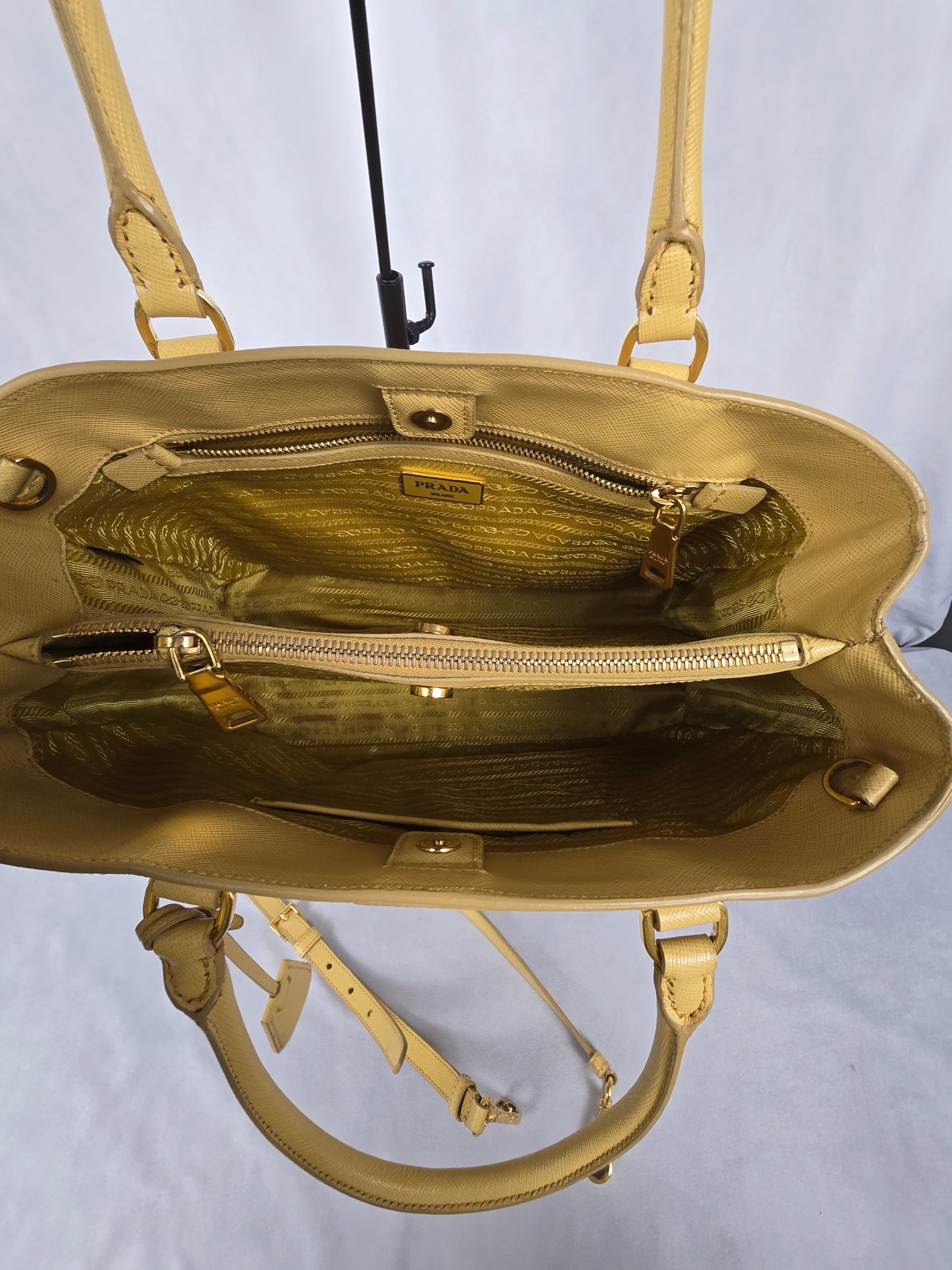 Prada Galleria Yellow Saffiano Leather Two-Way