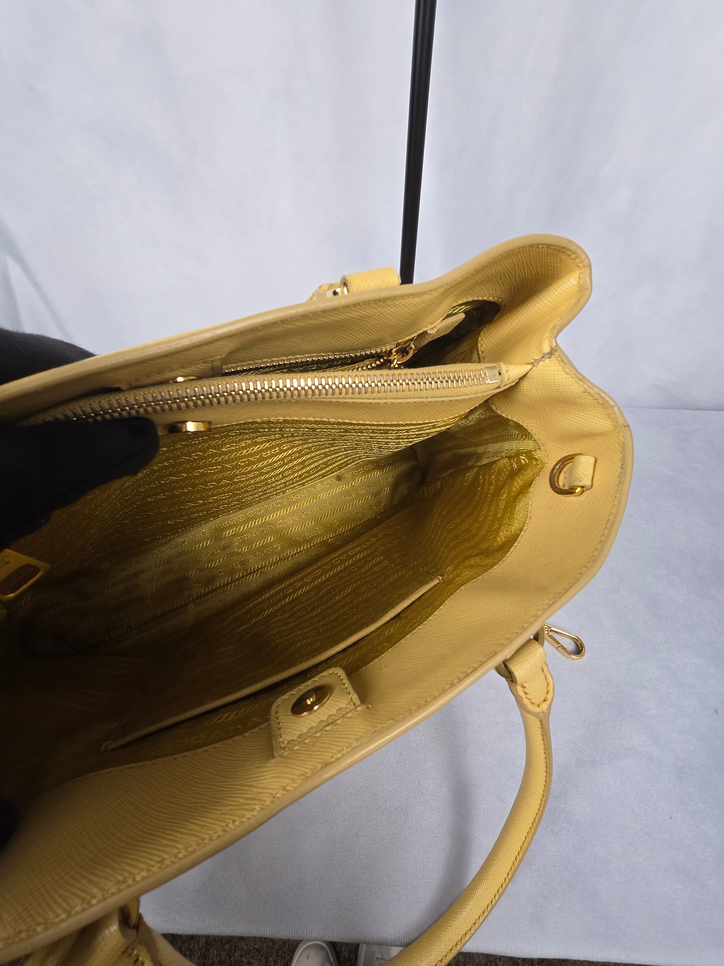 Prada Galleria Yellow Saffiano Leather Two-Way