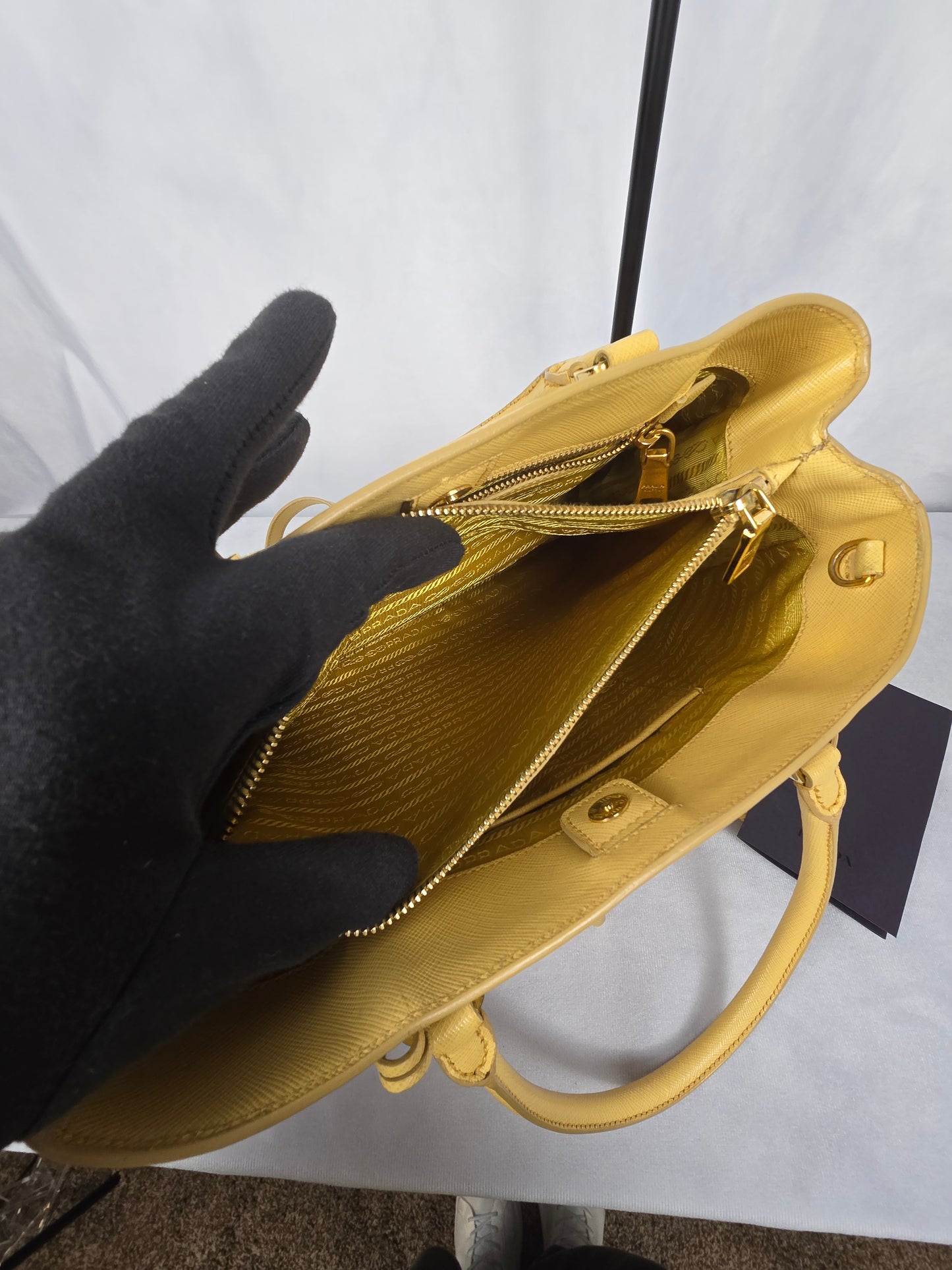 Prada Galleria Yellow Saffiano Leather Two-Way