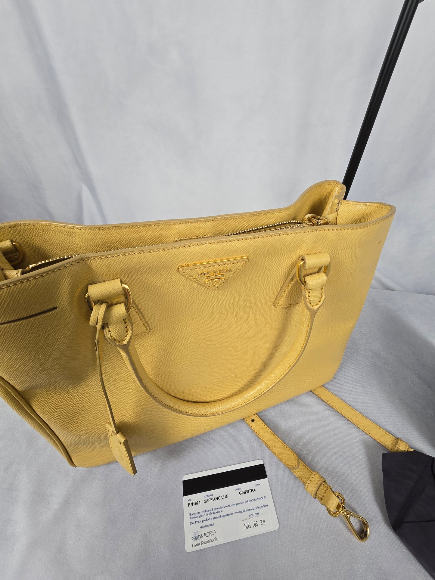 Prada Galleria Yellow Saffiano Leather Two-Way
