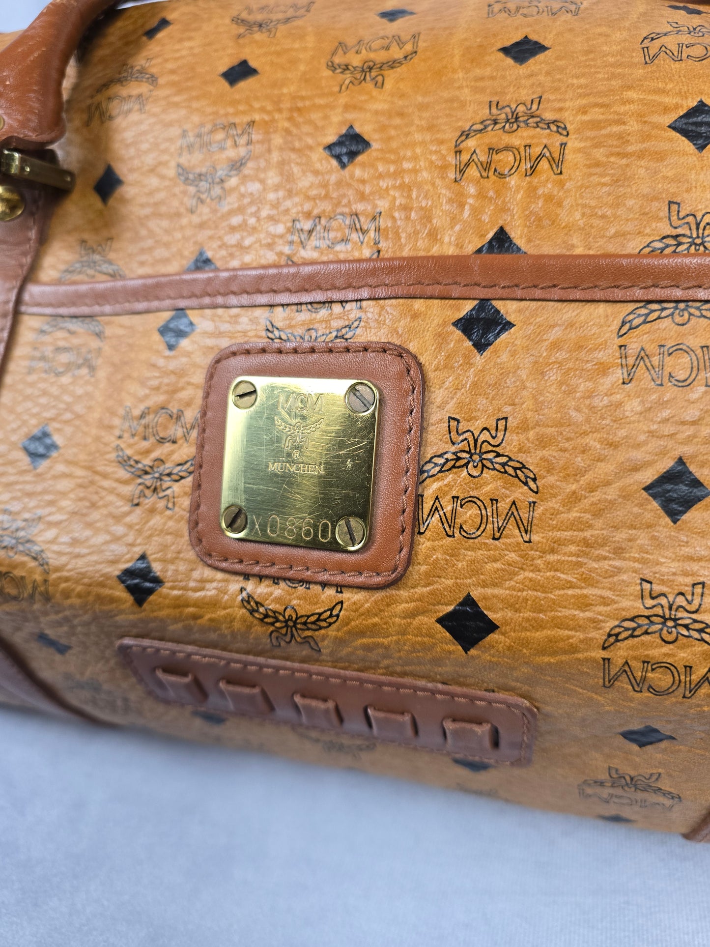 MCM Visetos Large Boston/Duffle Bag