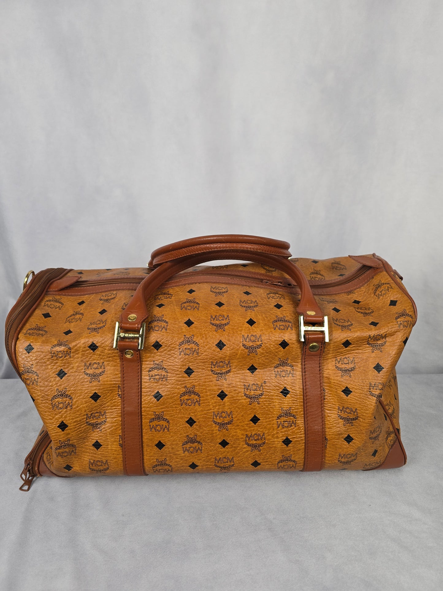 MCM Visetos Large Boston/Duffle Bag