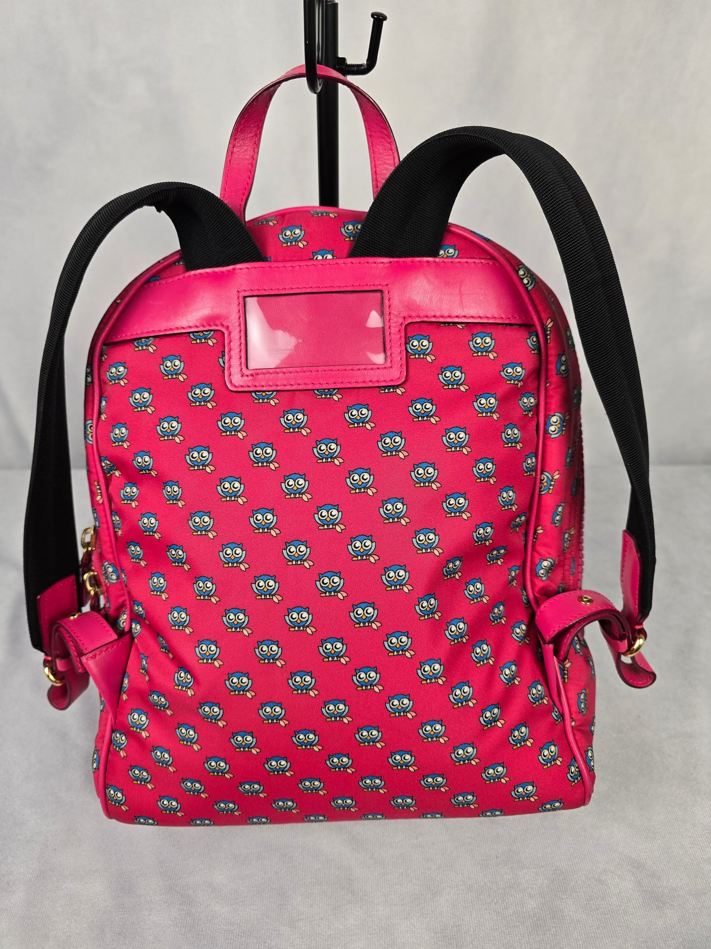 Ferragamo Red Nylon Owl Print Backpack