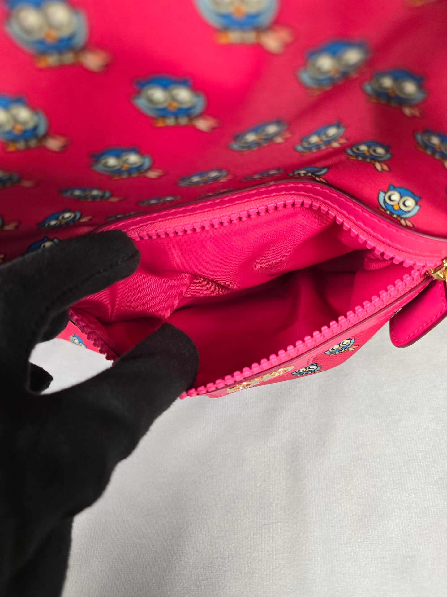 Ferragamo Red Nylon Owl Print Backpack