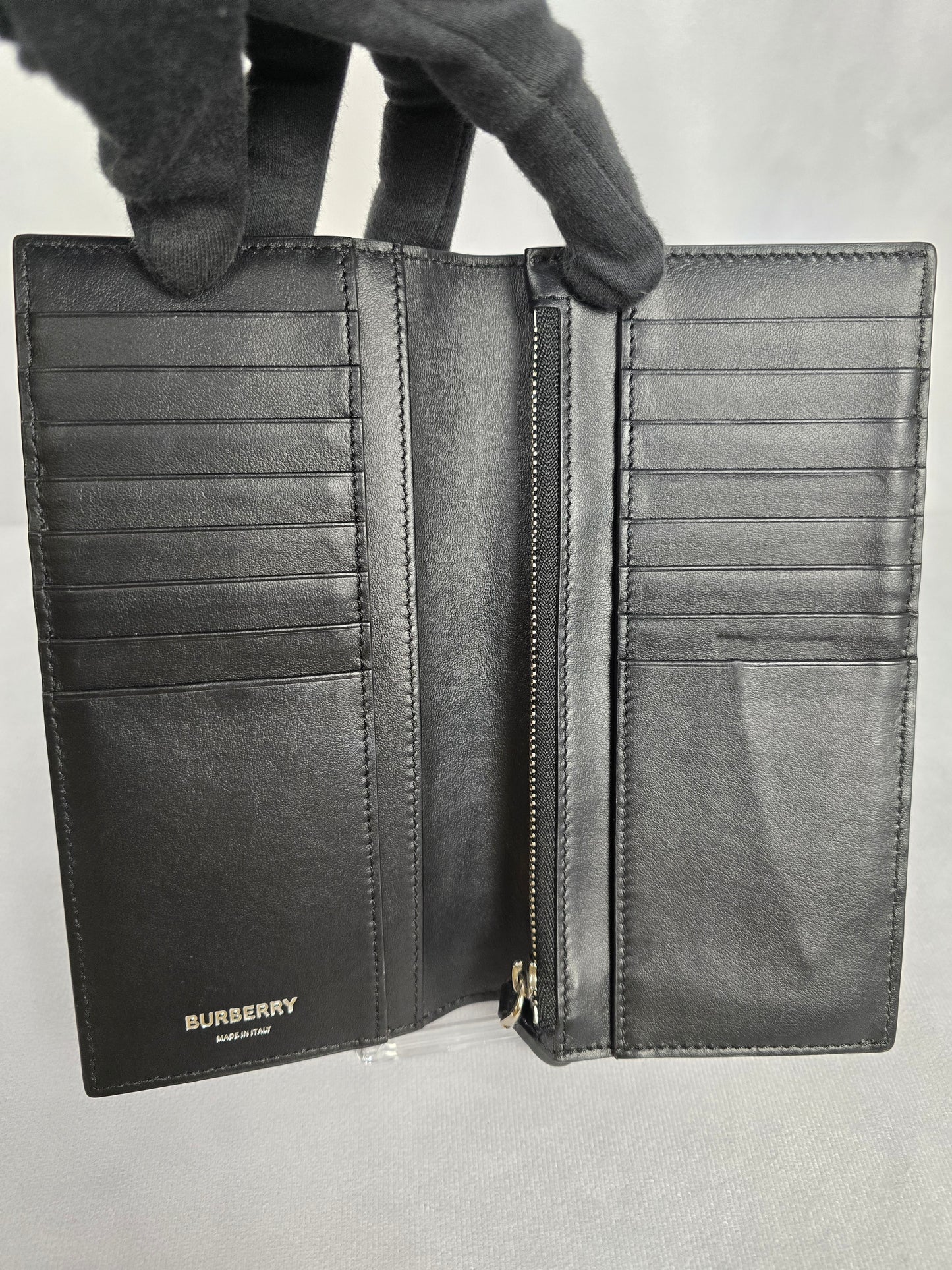 Burberry Black Bifold Embossed Wallet