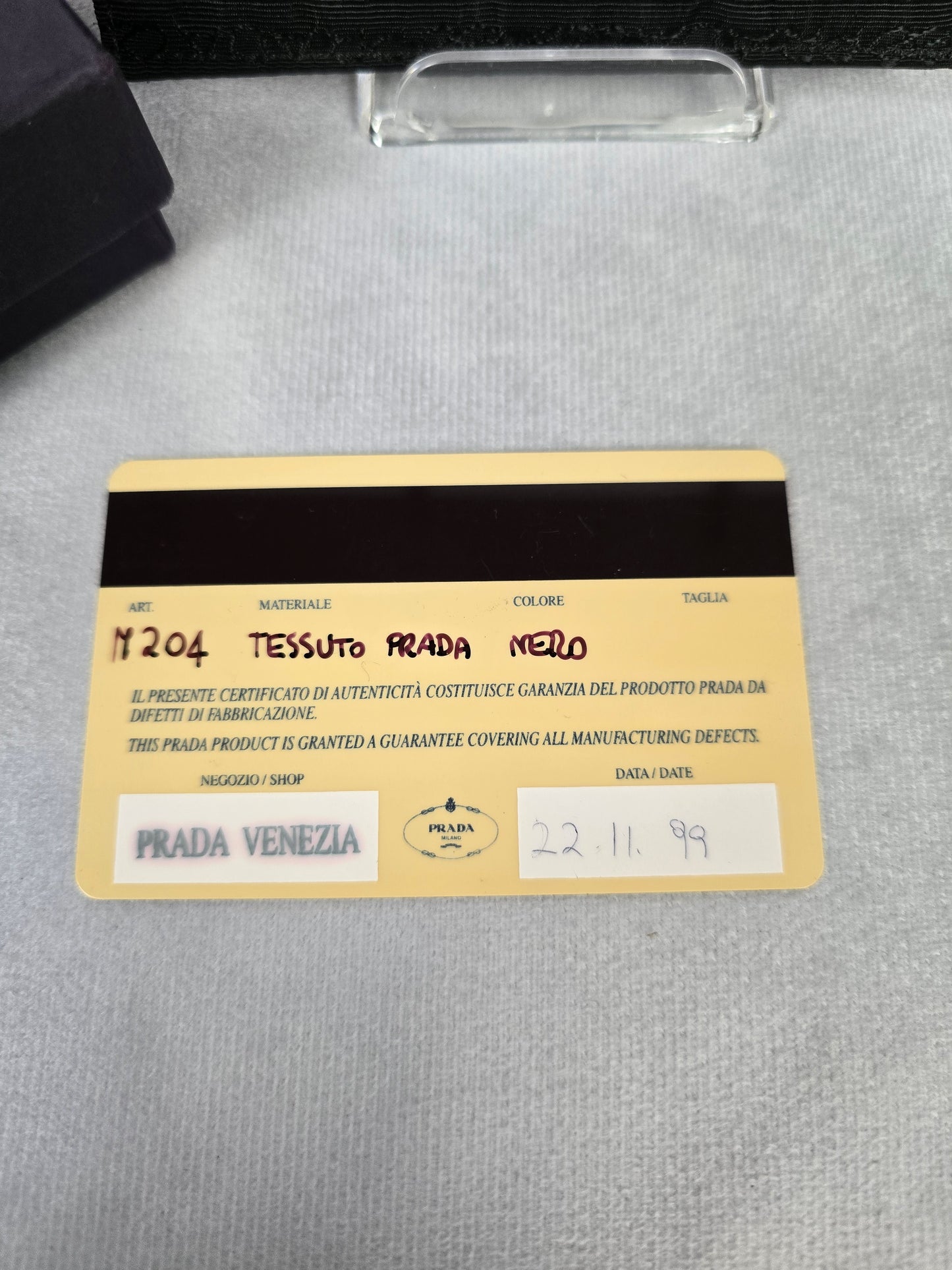 Prada Vintage Black Vinyl and Leather Mens Wallet