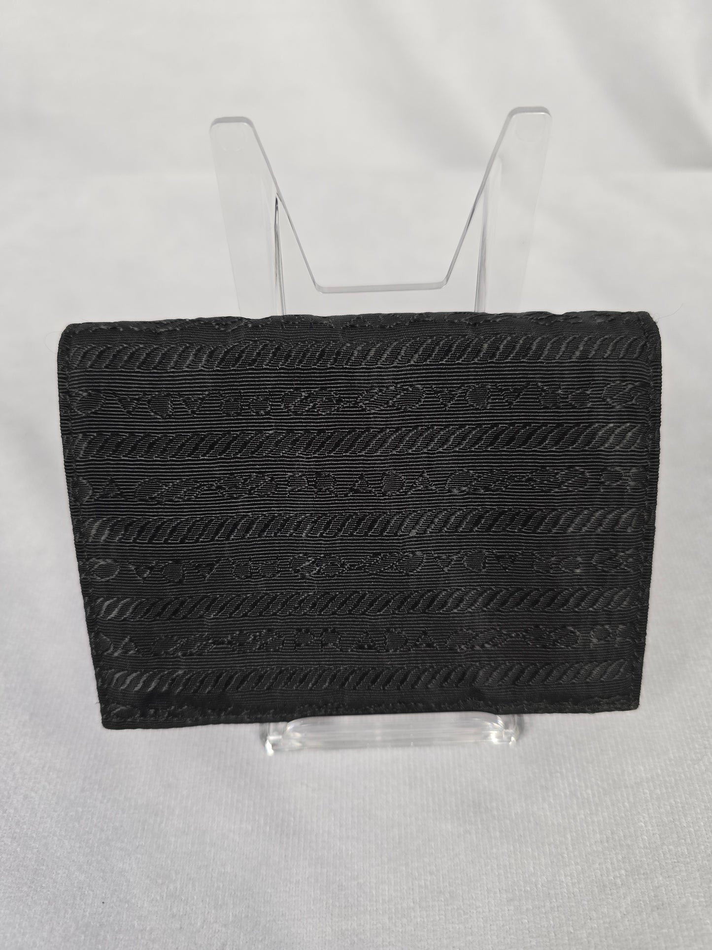 Prada Vintage Black Vinyl and Leather Mens Wallet