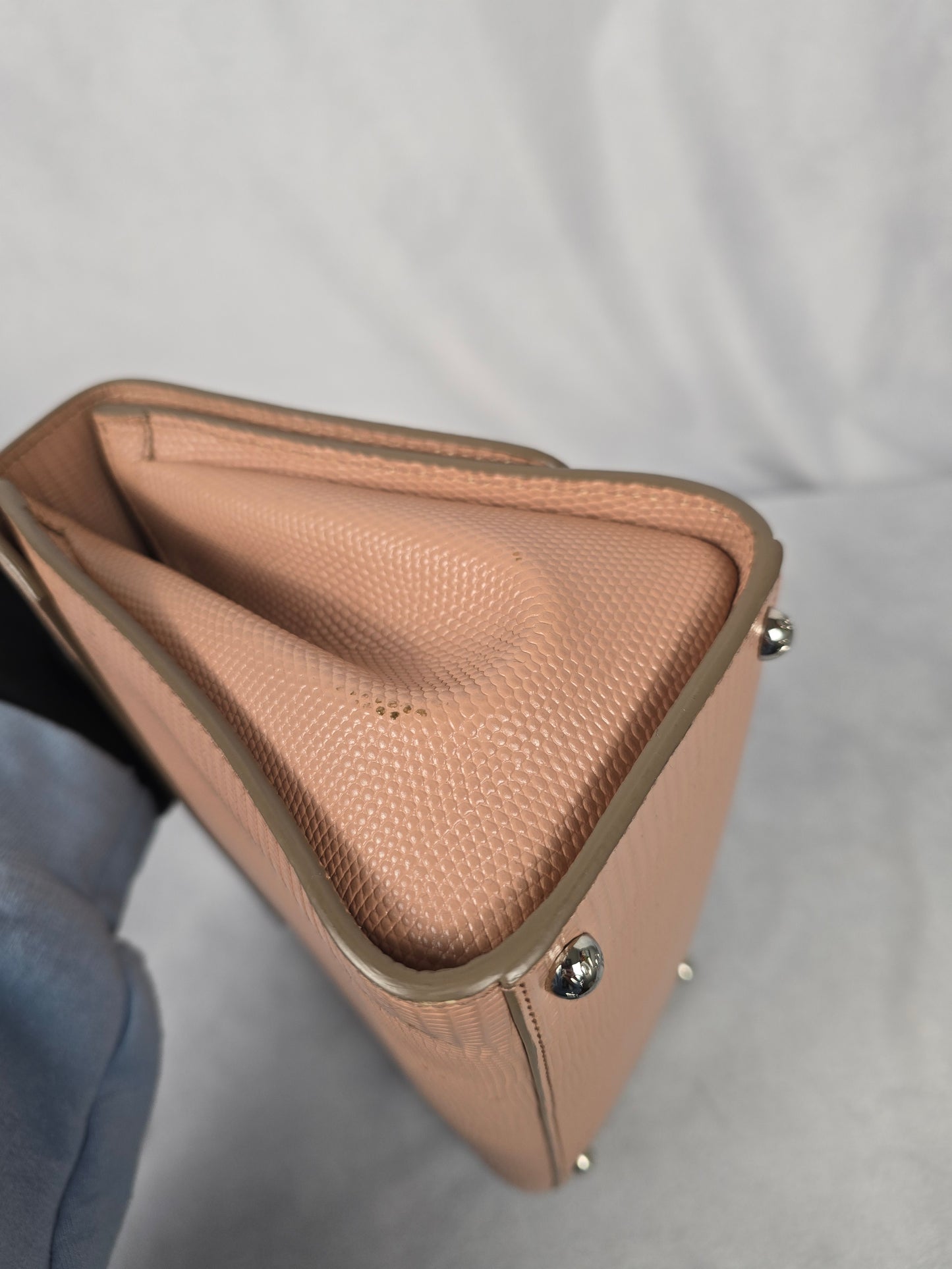 Dolce and Gabbana Monica Small Lizard Embossed Two Way Bag